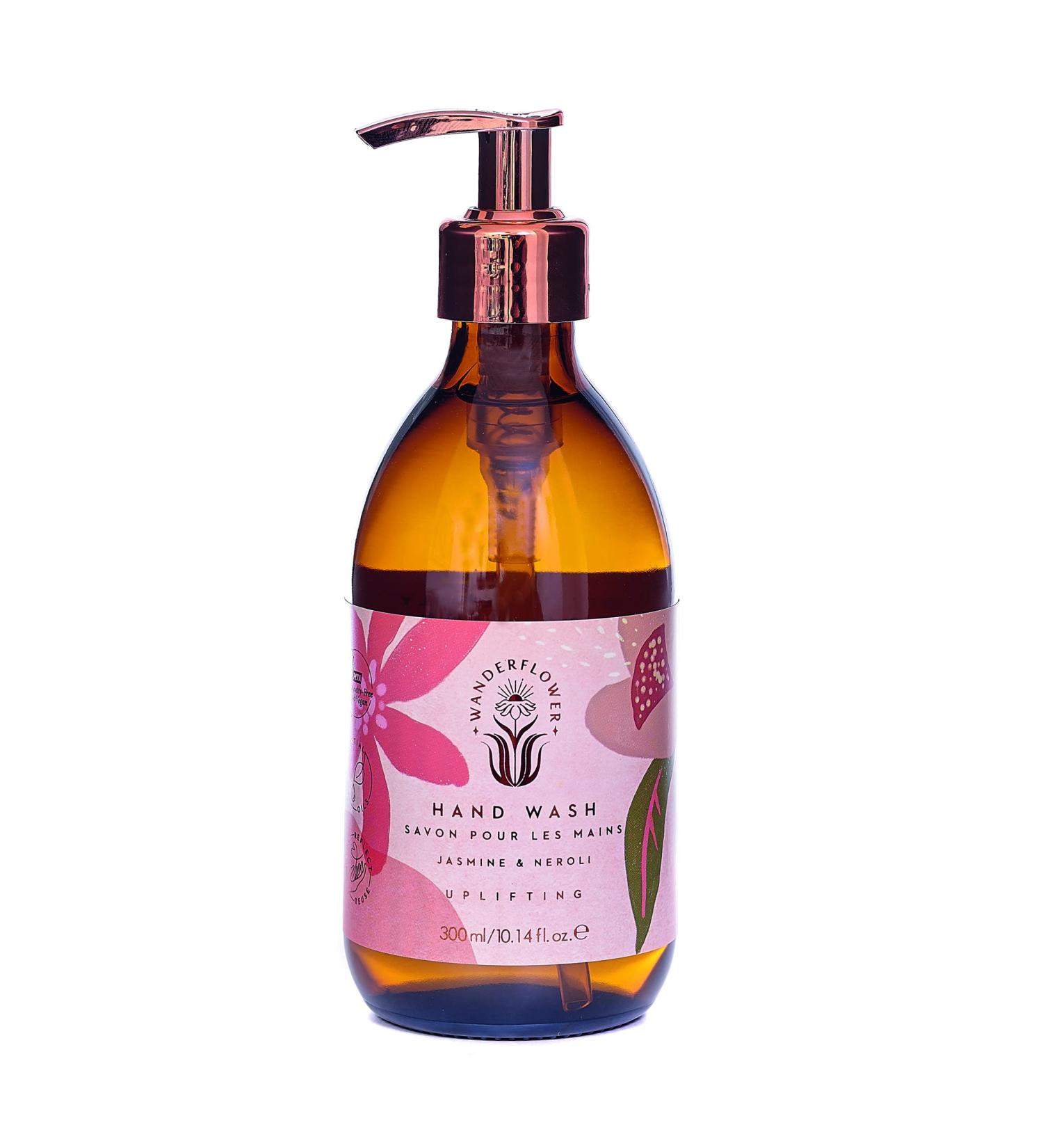 Wanderflower Hand Wash 300ml With Essential Oils - Uplifting Jasmine & Neroli