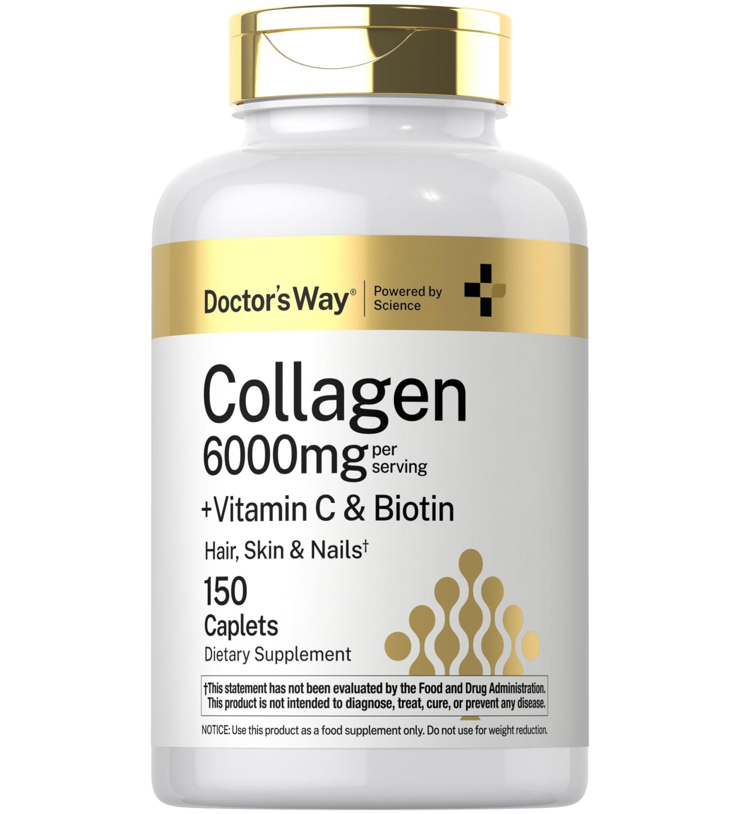 Doctor's Way Collagen Complex | 150 Caplets | with Vitamin C and Biotin | Non-GMO Gluten Free Supplement - Buy Online on GoSupps.com