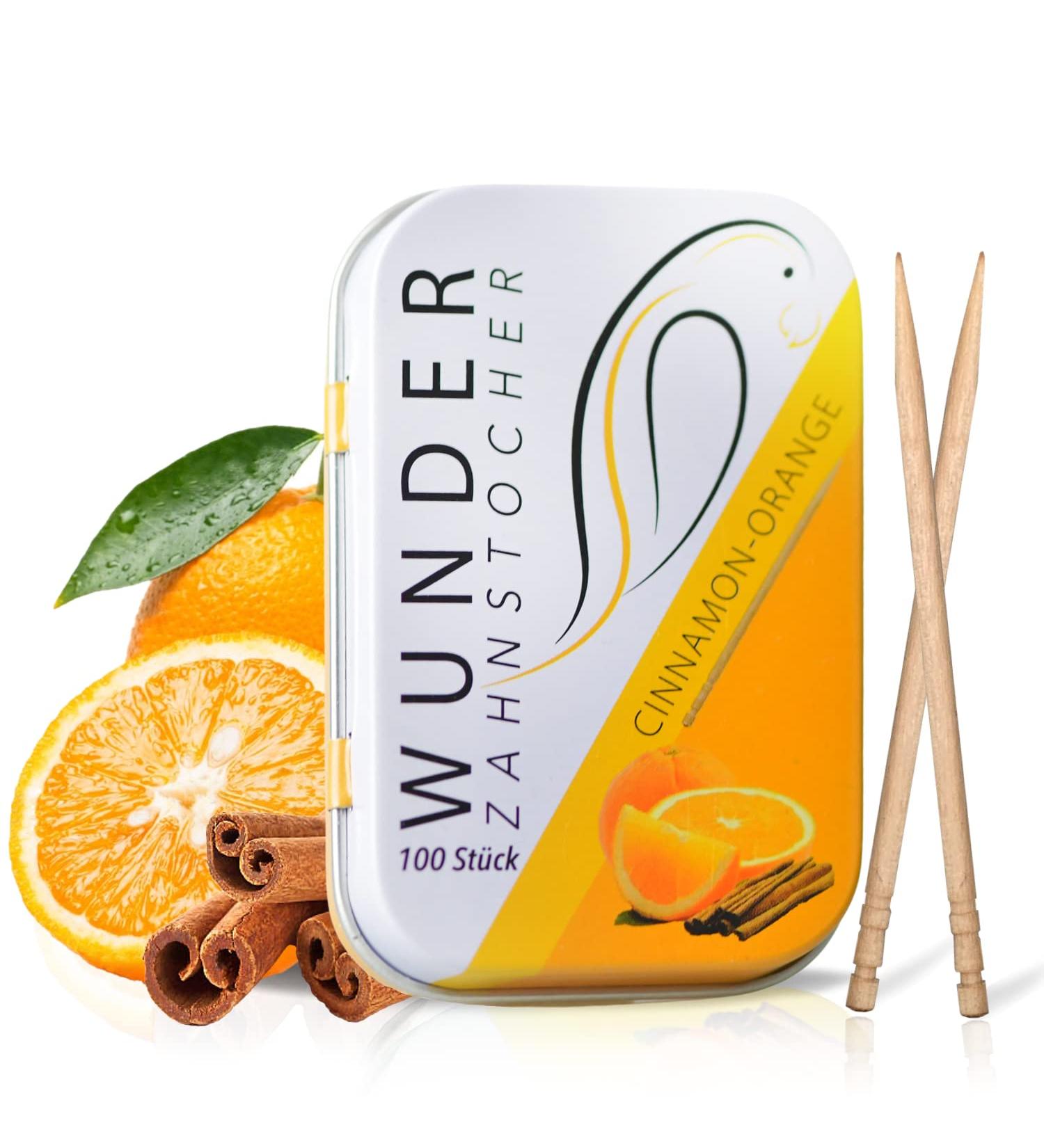 Wonder Toothpick - Flavoured Toothpicks for Fresh Breath and Teeth Cleaning on-the-go - Sugar-Free Vegan Cinnamon Orange Flavor - Buy Online on GoSupps.com