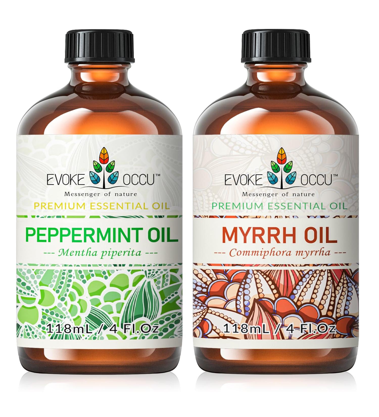EVOKE OCCU Peppermint Essential Oil and Myrrh Essential Oil - 4 Fl Oz - Buy Online on GoSupps.com