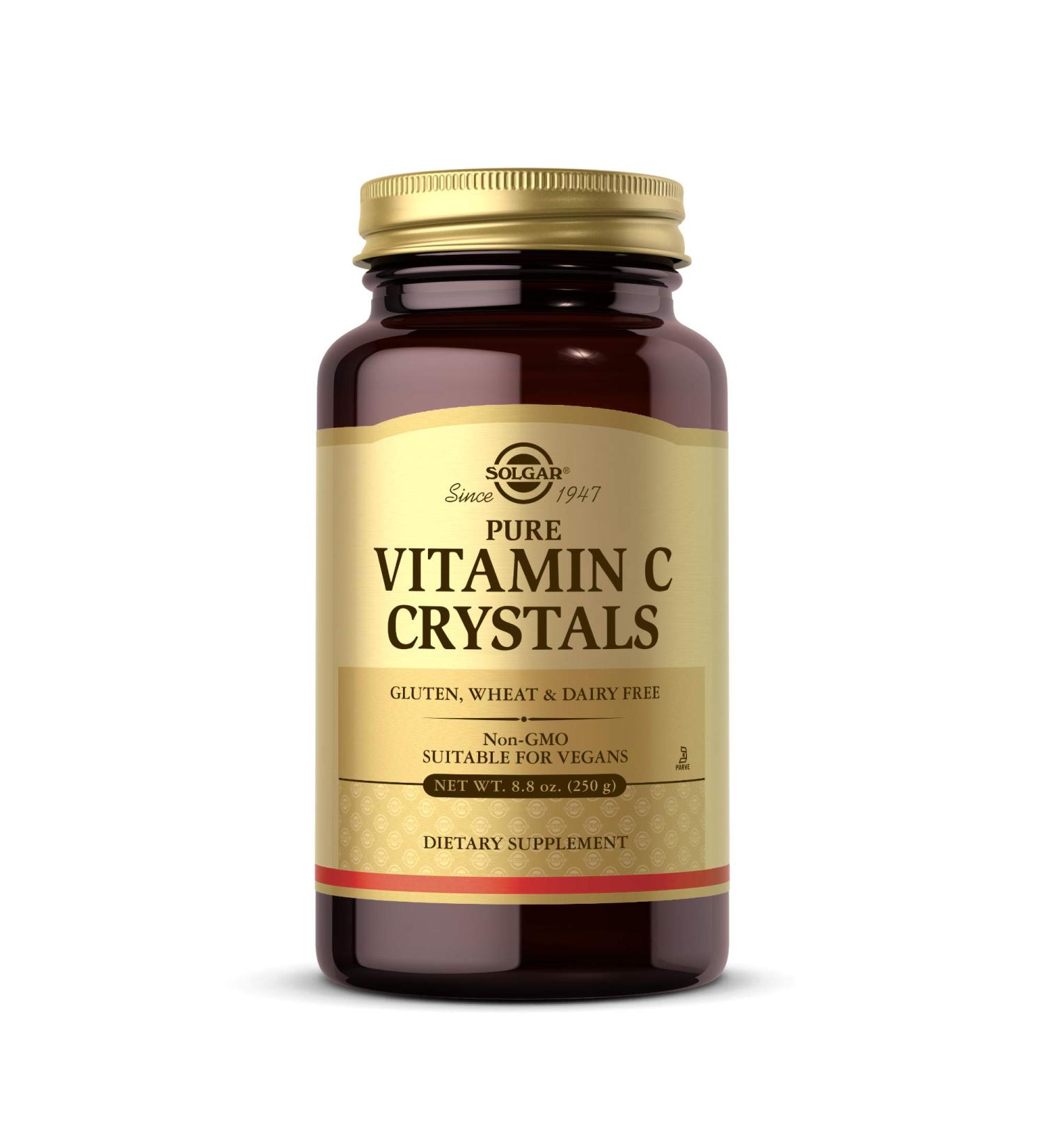 Solgar Pure Vitamin C Crystals 8.8 oz - 100% Natural Ascorbic Acid for Immune Support - Buy Online on GoSupps.com