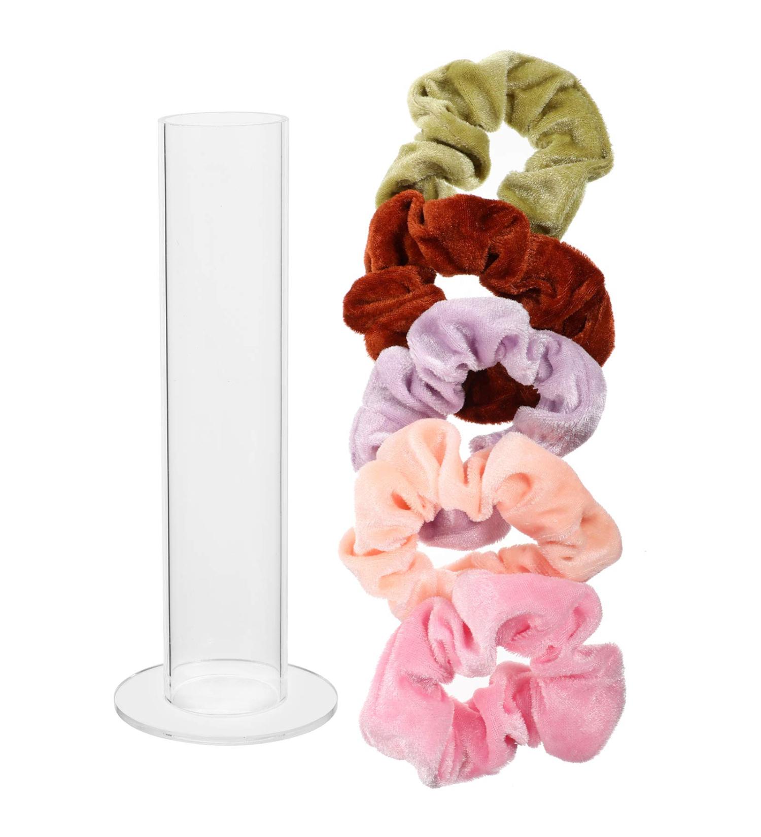 Villcase Acrylic Scrunchie Organizer Stand - 5 Piece Transparent Hair Tie Storage for Girls & Women | Perfect Gift Idea - Buy Online on GoSupps.com