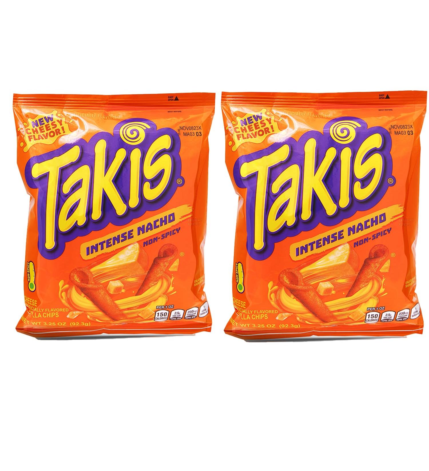 Generisch Takis Nacho Intense Tortilla Chips 92g Mexico Pack of 2