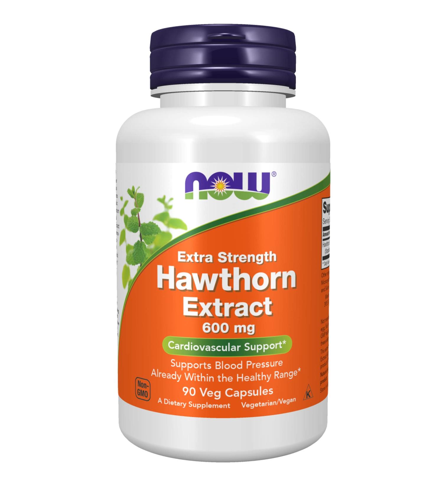â€œNow Foods Hawthorn Extract 600 mg - Extra Strength, 90 Veg Capsules | Heart Health Supportâ€‌ - Buy Online on GoSupps.com