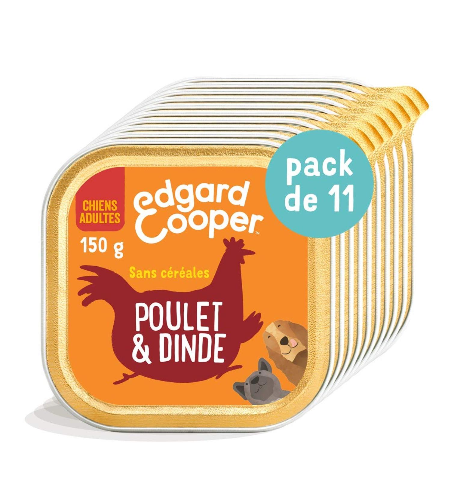 Edgard & Cooper Dog Food (Chicken & Turkey 150g x 11) Grain Free Fresh Meat and Quality Protein Real Ingredients for Dogs - Buy Online on GoSupps.com