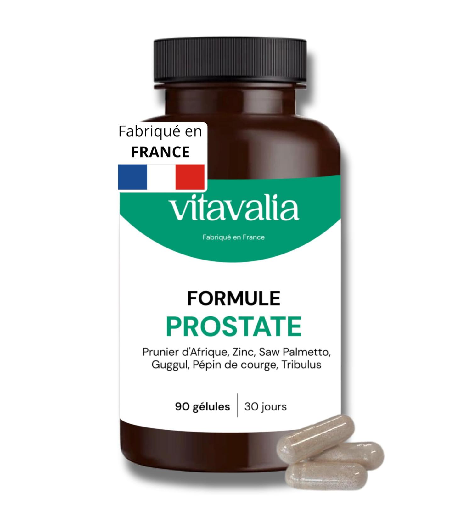 VITAVALIA - Prostate Formula - 90 capsules - African Plum + Saw Palmetto + Guggul + Squash Seed + Tribulus + Zinc - Made in France - Buy Online on GoSupps.com