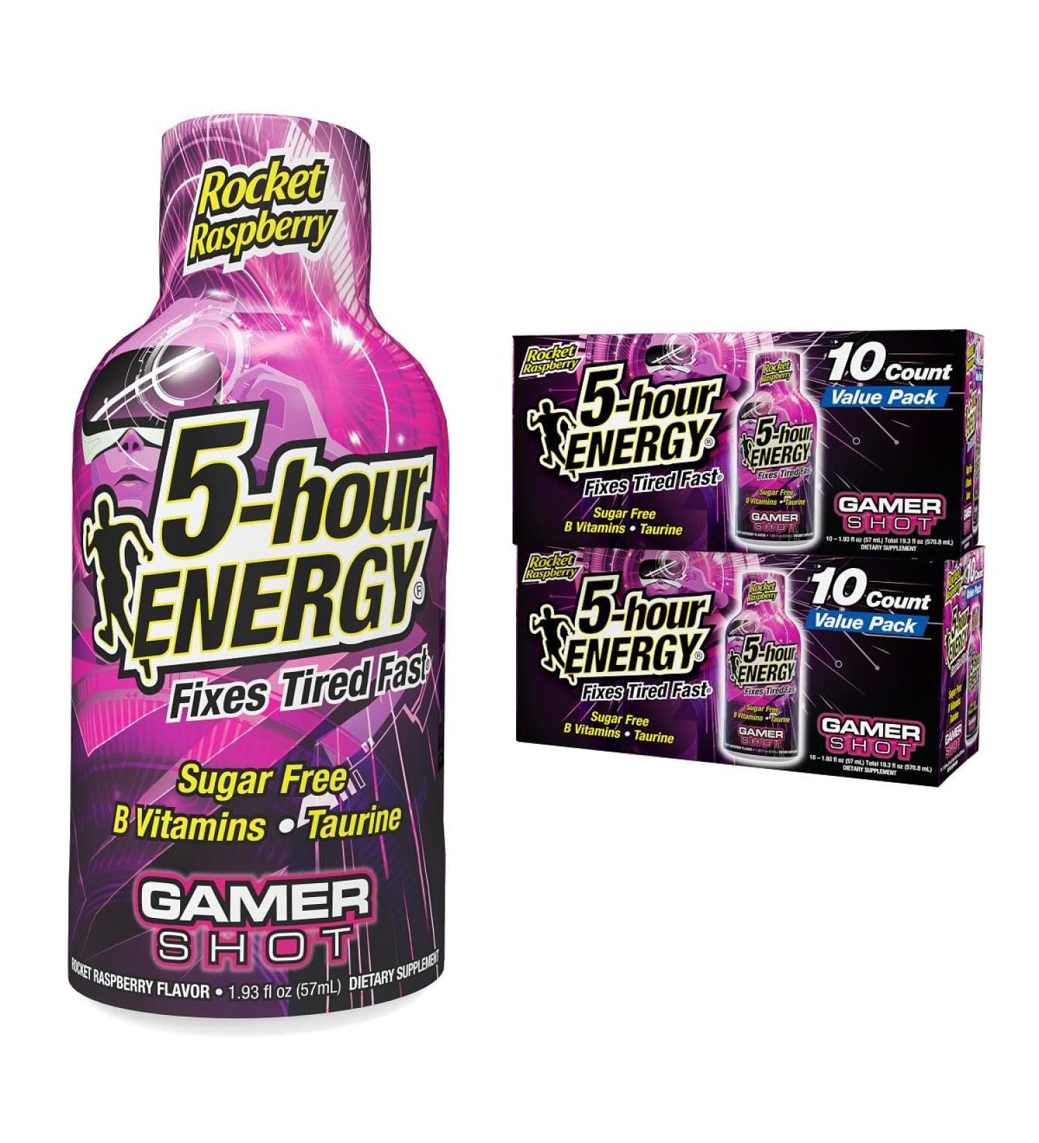 5-hour ENERGY Extra Strength Gamer Shots Rocket Raspberry Flavor 1.93 fl oz 20 Pack - Buy Online on GoSupps.com