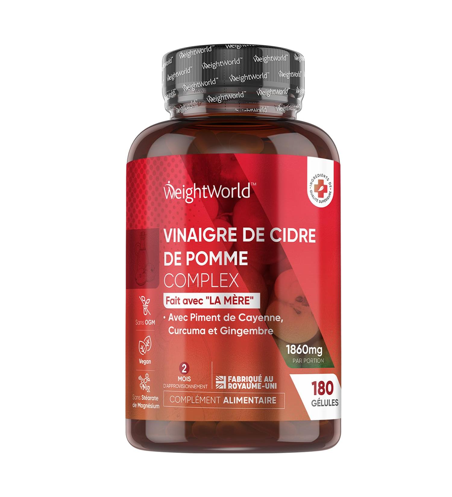 Apple Cider Vinegar 1860mg With Mother - 180 Vegan Capsules - Diet Complex Enriched with Probiotic Intestinal Flora Ginger Cayenne Pepper Turmeric - Apple Cider Vinegar Alternative to Morosil - Buy Online on GoSupps.com