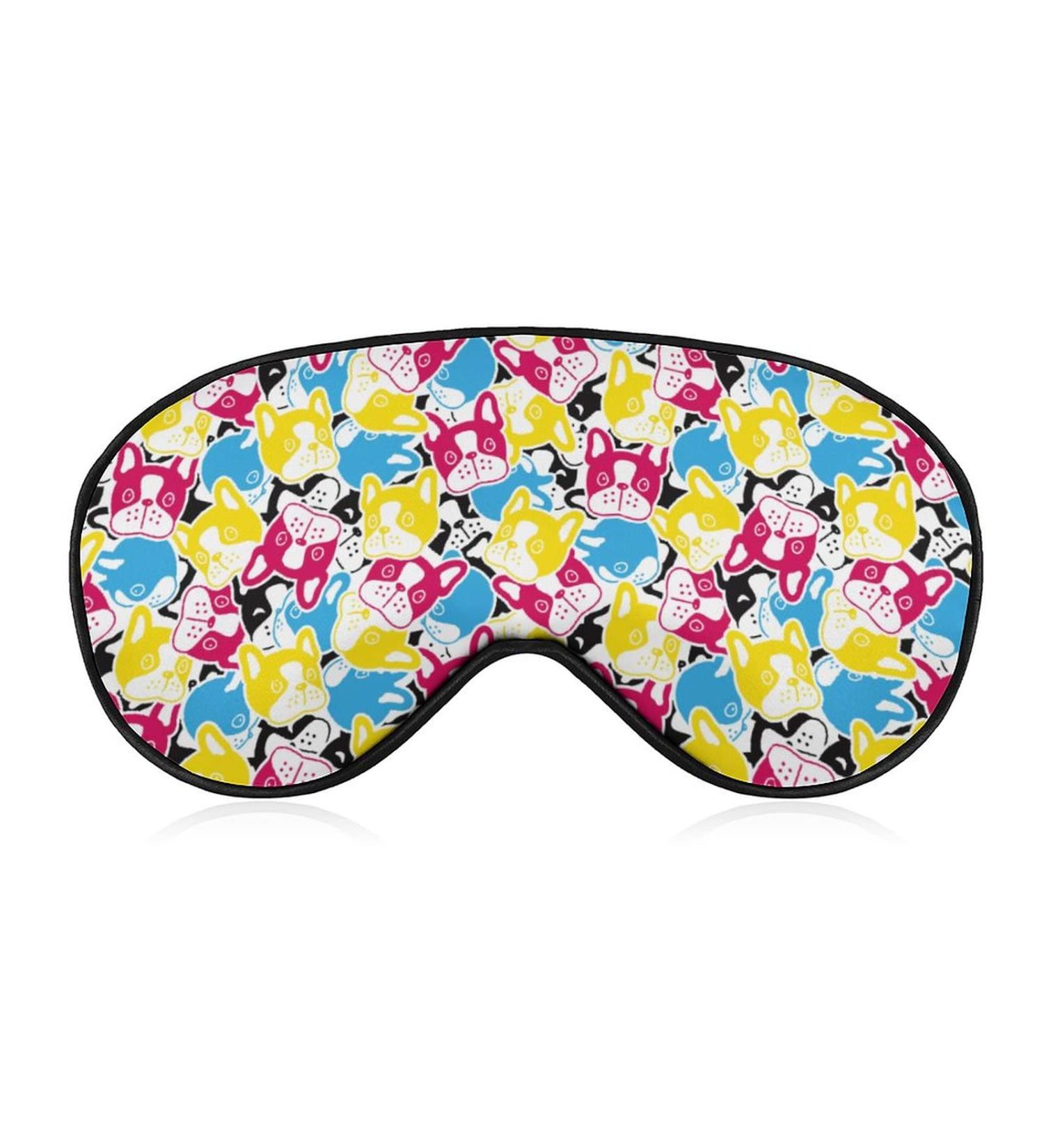 Colorful French Bulldog Doodle Sleep Mask | Adjustable Eye Shades for Women | Comfortable Sleeping Cover with Elastic Strap - Buy Online on GoSupps.com