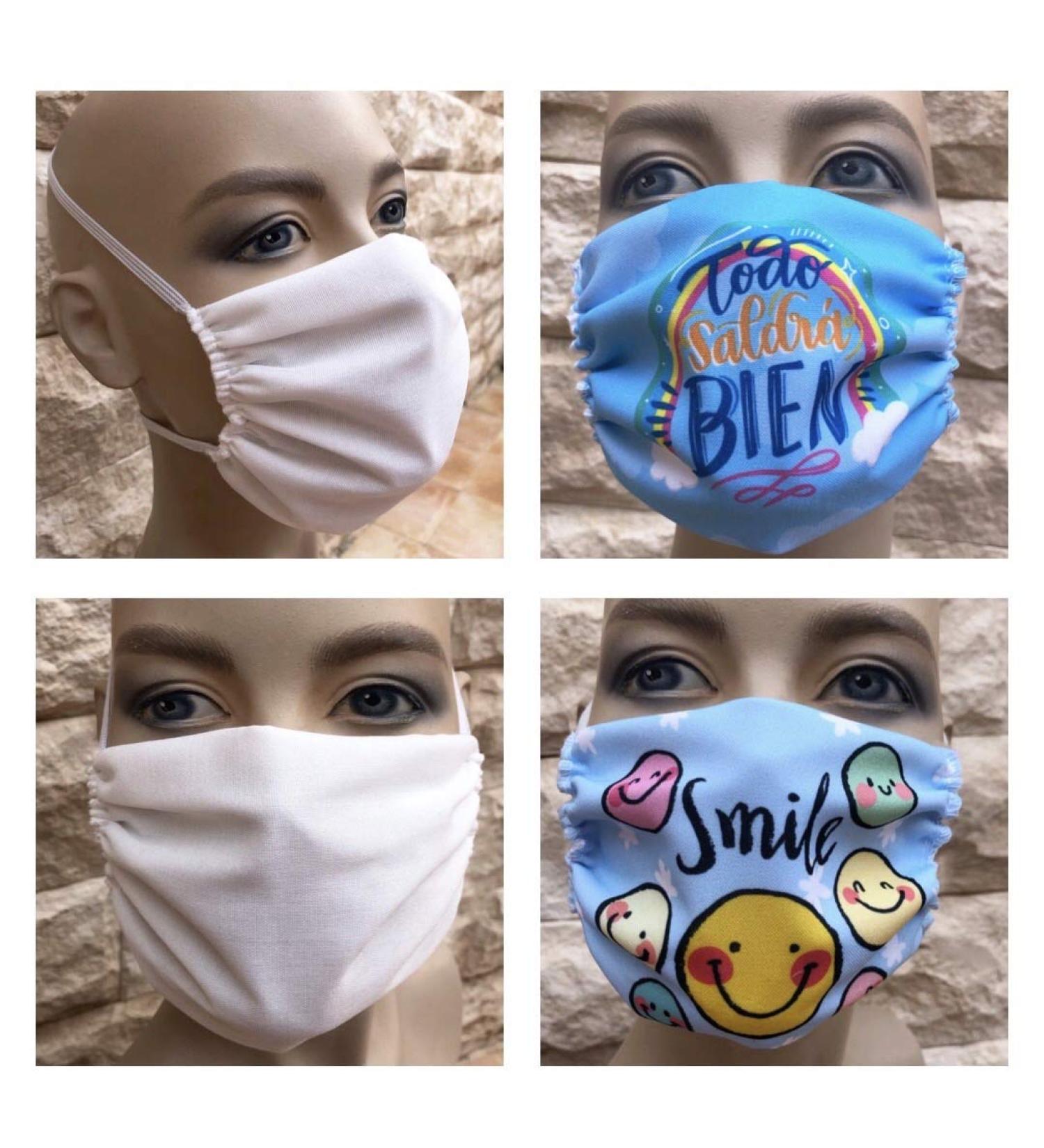 Family Set of 4 Masks: 2 Adult & 2 Child 3-Layer Washable Reusable Masks - Premium Spanish Quality - Buy Online on GoSupps.com