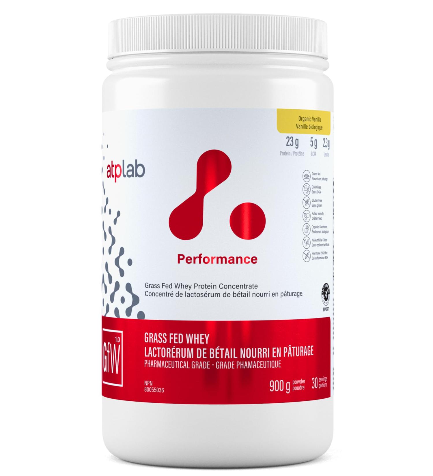 ATP LAB - Grass Fed Whey Protein Powder 900g (Vanilla Flavour)- Whey Protein Concentrate - Immune Recovery Muscle Growth Vanilla 900 g - Buy Online on GoSupps.com