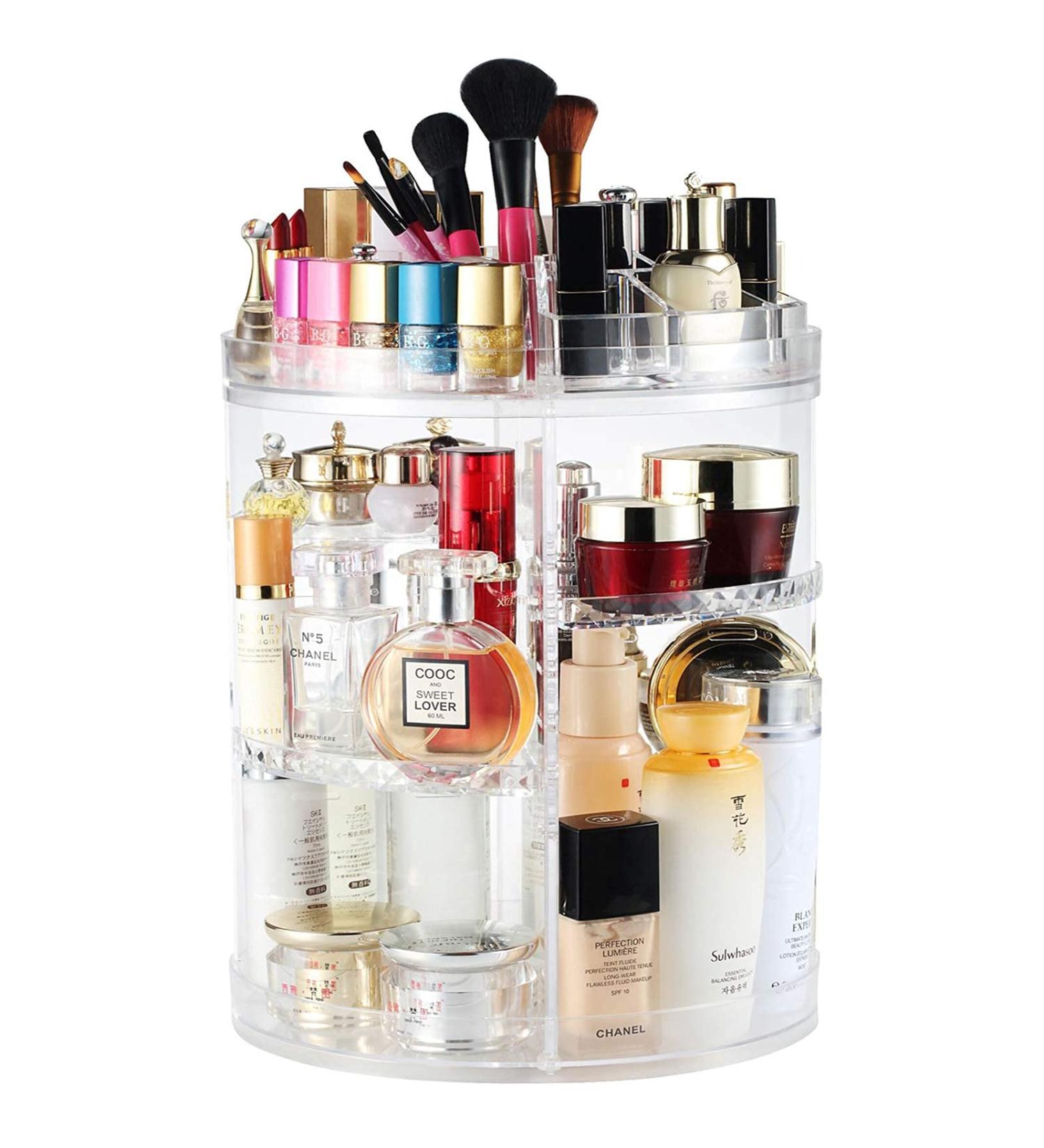 Boxalls 360 Rotatable Makeup Organizer - Large 8-Layer Skincare & Cosmetics Storage - Transparent Beauty Carousel for Perfumes & Makeup - International Shipping Available - Buy Online on GoSupps.com