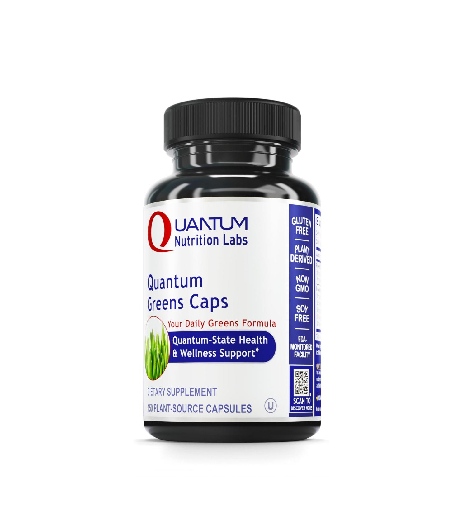 Quantum Nutrition Labs Greens Capsules - Super Greens Capsules Greens Supplements Superfood Blend for Wellness Organic Veggie Pills with Kale Leafy Greens Alfalfa - 150 Vegetarian Capsules - Buy Online on GoSupps.com
