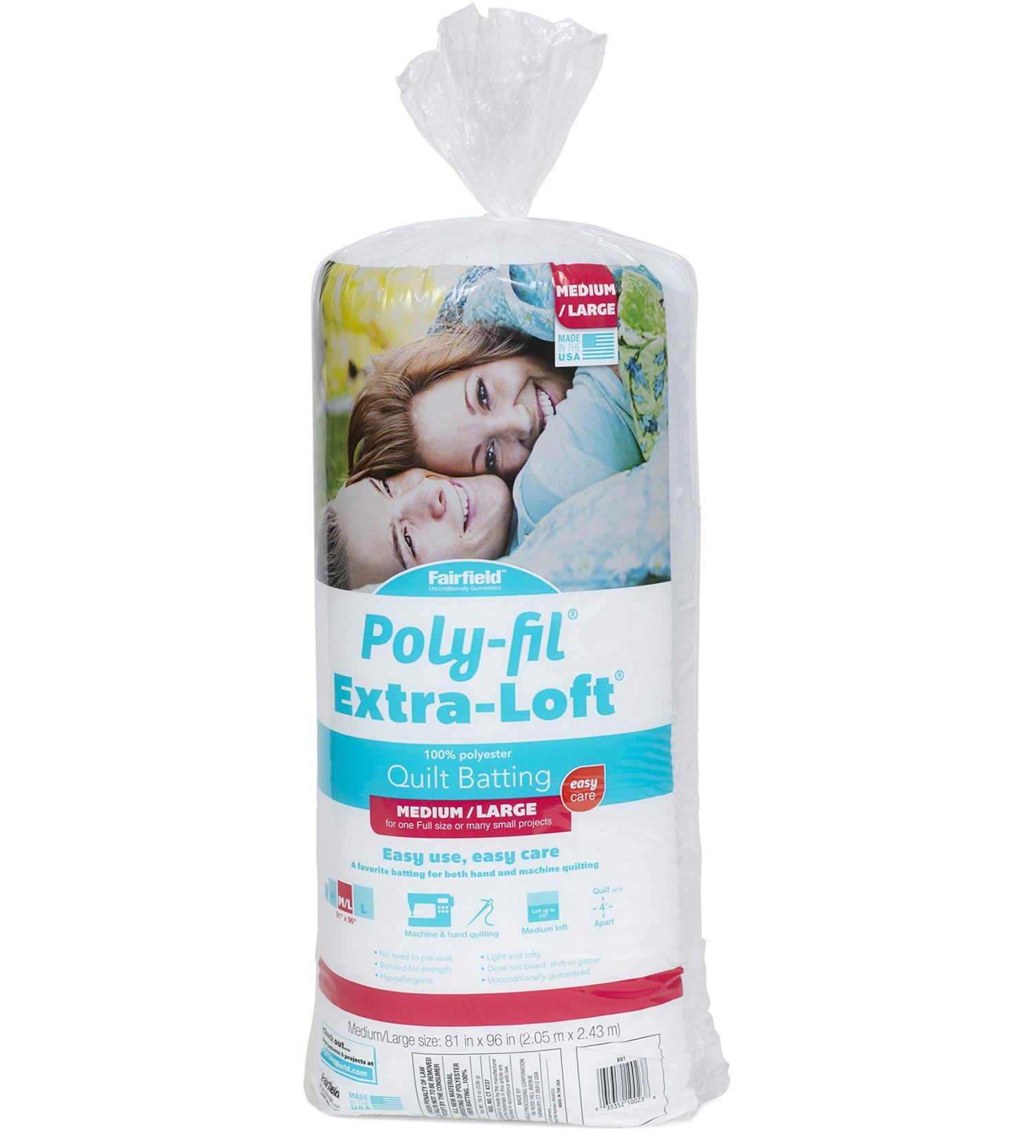 Fairfield X81B Extra Loft Quilt Batting - 81 x 96 - White - Buy Online on GoSupps.com