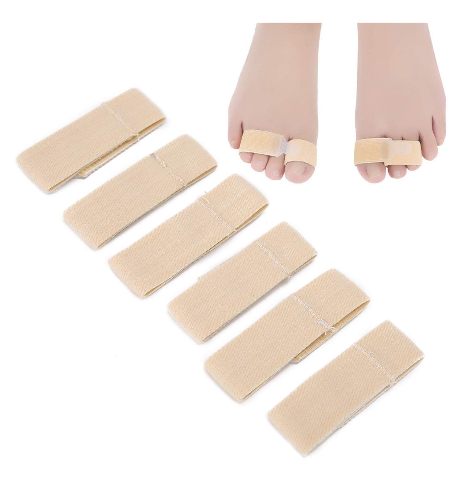 6pcs Elastic Toe Band - Hammer Toe Straightener Splint & Soft Correction Tool for Foot Care - Buy Online on GoSupps.com