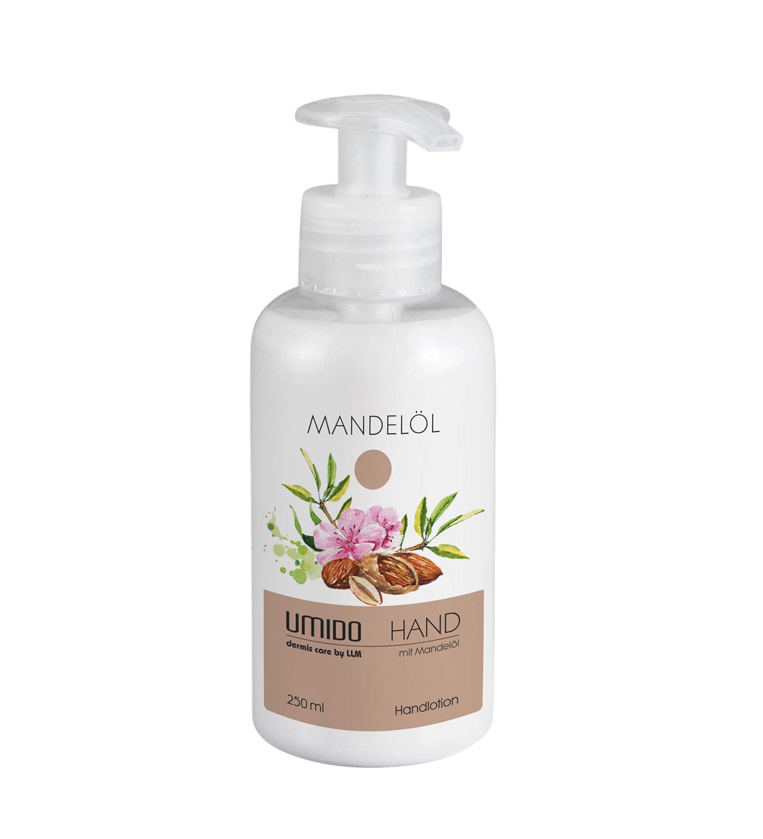UMIDO Hand Lotion Dispenser 250ml - Almond Oil Skin Care Cream | Hydrating Hand Cream for Soft Skin - Buy Online on GoSupps.com