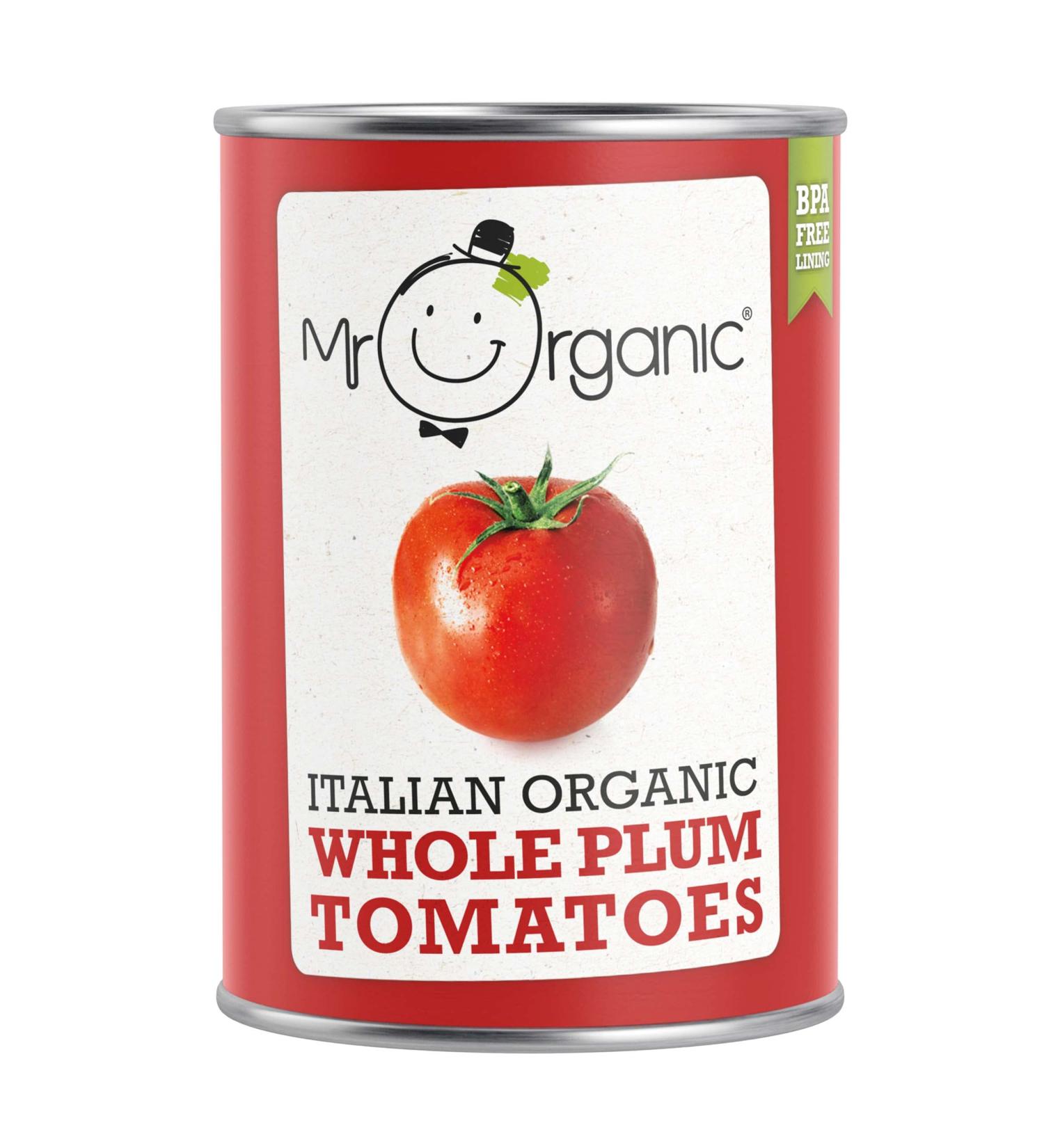Mr Organic Italian Whole Plum Tomatoes 400g - Pack of 1 | Premium Quality Whole Plum Tomatoes - Buy Online on GoSupps.com