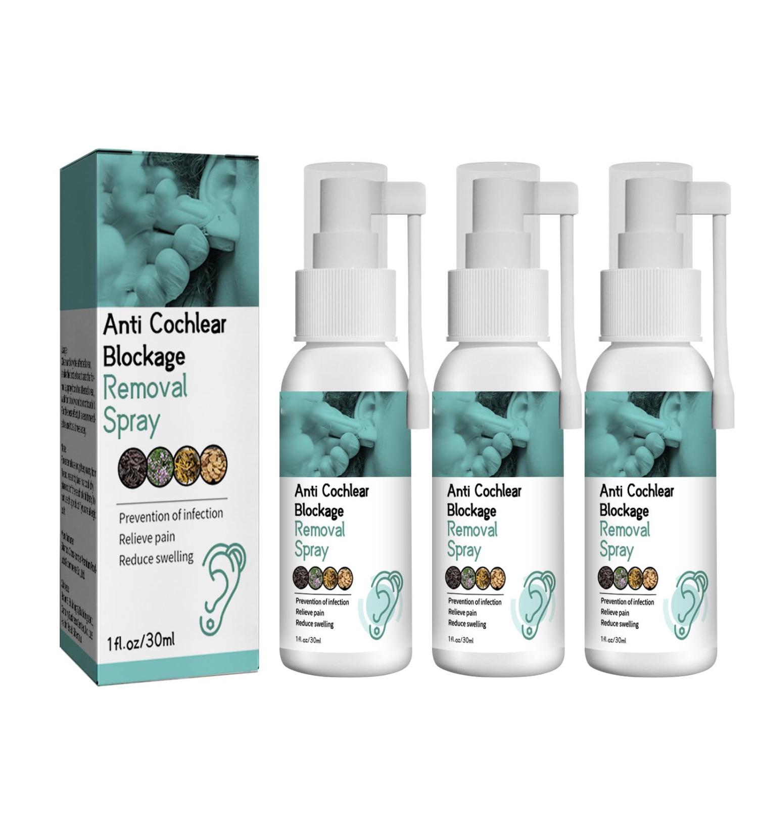 Anti Tinnitus & Earwax Removal Spray - 3PCS Set for Effective Cochlear Blockage Relief - Buy Online on GoSupps.com