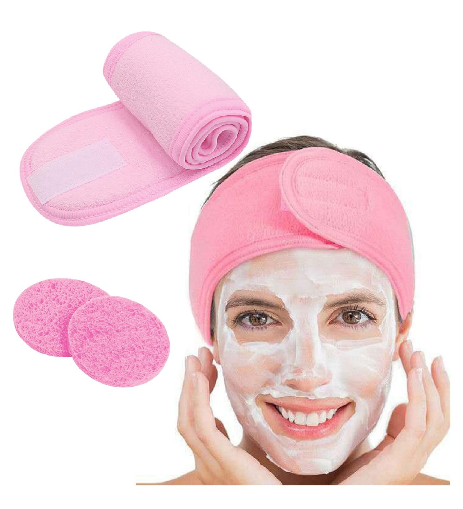Spa Facial Headband Make up Hair Band Facial Headbands for Women for Sport Yoga Shower pink - Buy Online on GoSupps.com