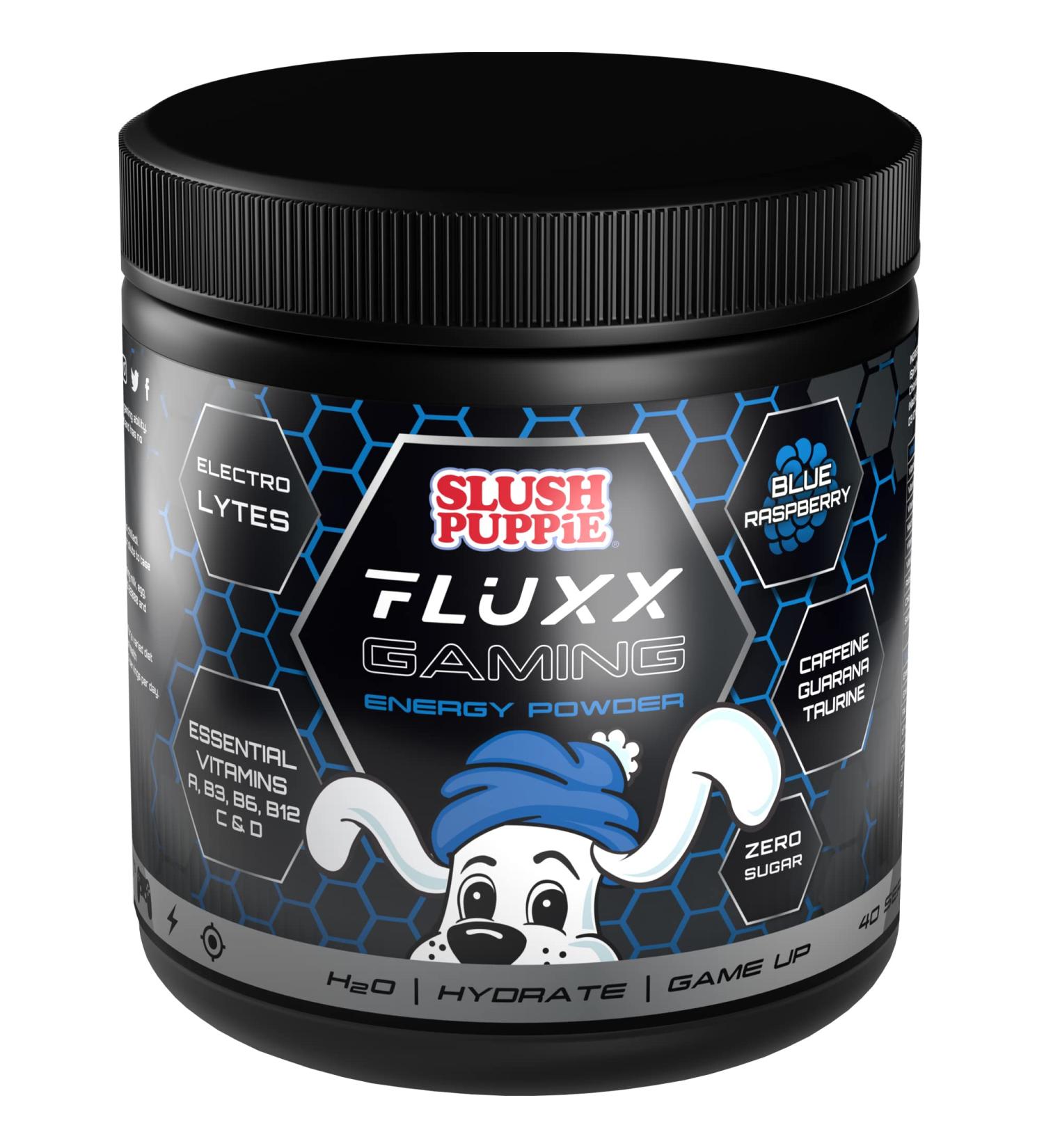 Fluxx Gaming Energy Powder 400g - Limited Edition Slush Puppie - Zero Sugar & Vegan (Blue Raspberry Slush Puppie) - Buy Online on GoSupps.com