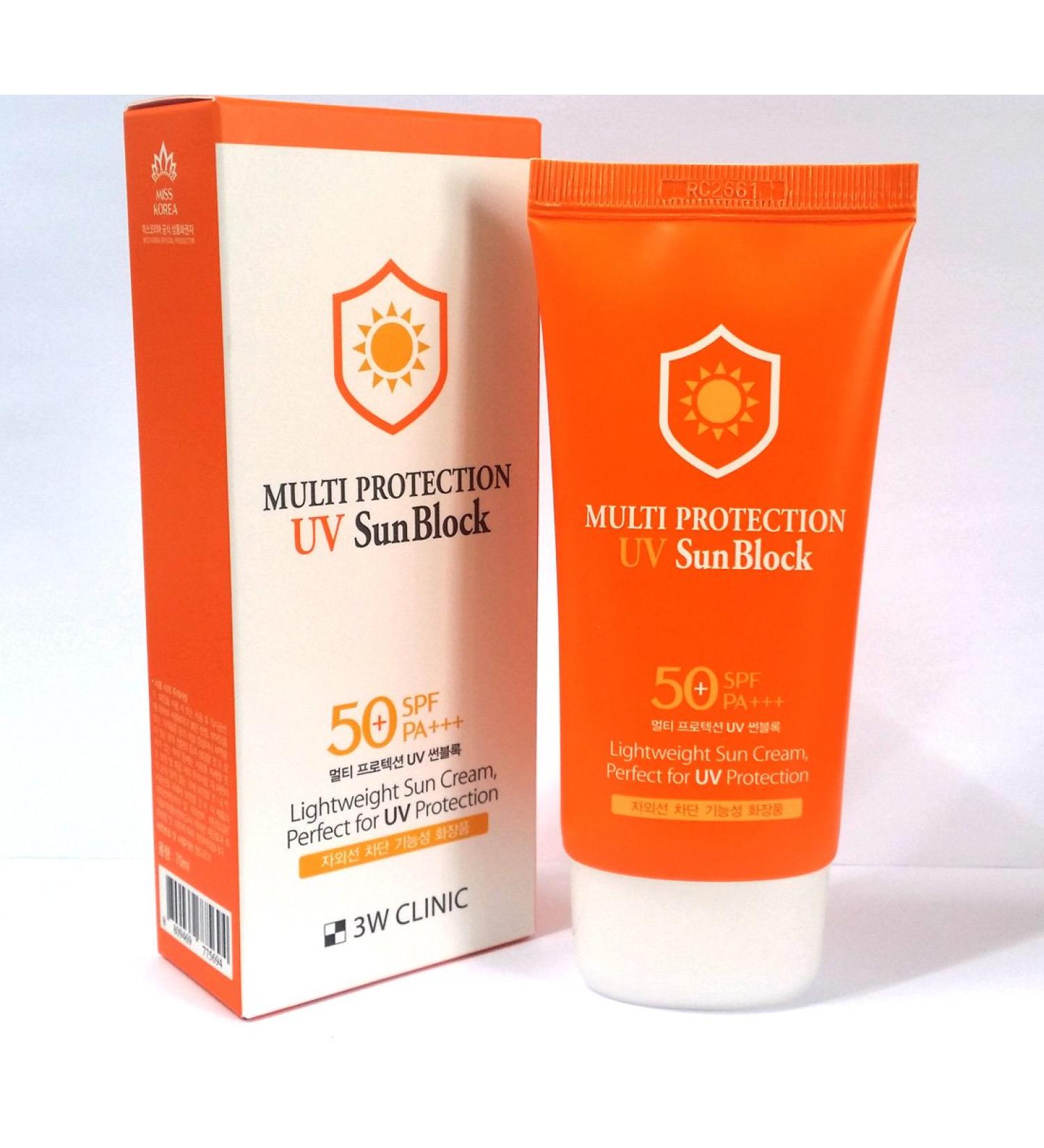 Buy 3W CLINIC Multi Protection UV Sun Block SPF50+PA+++ - 70ml x 3EA | Best Korean Cosmetics for Sun Protection - Free International Shipping - Buy Online on GoSupps.com