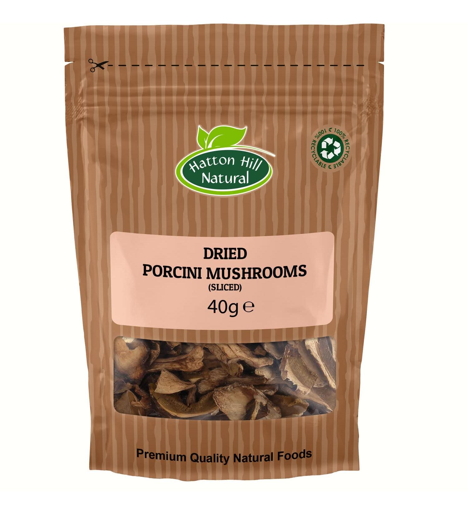 Dried Porcini Mushrooms Sliced 40g by Hatton Hill - Free UK Delivery | Premium Quality Ingredients - Buy Online on GoSupps.com