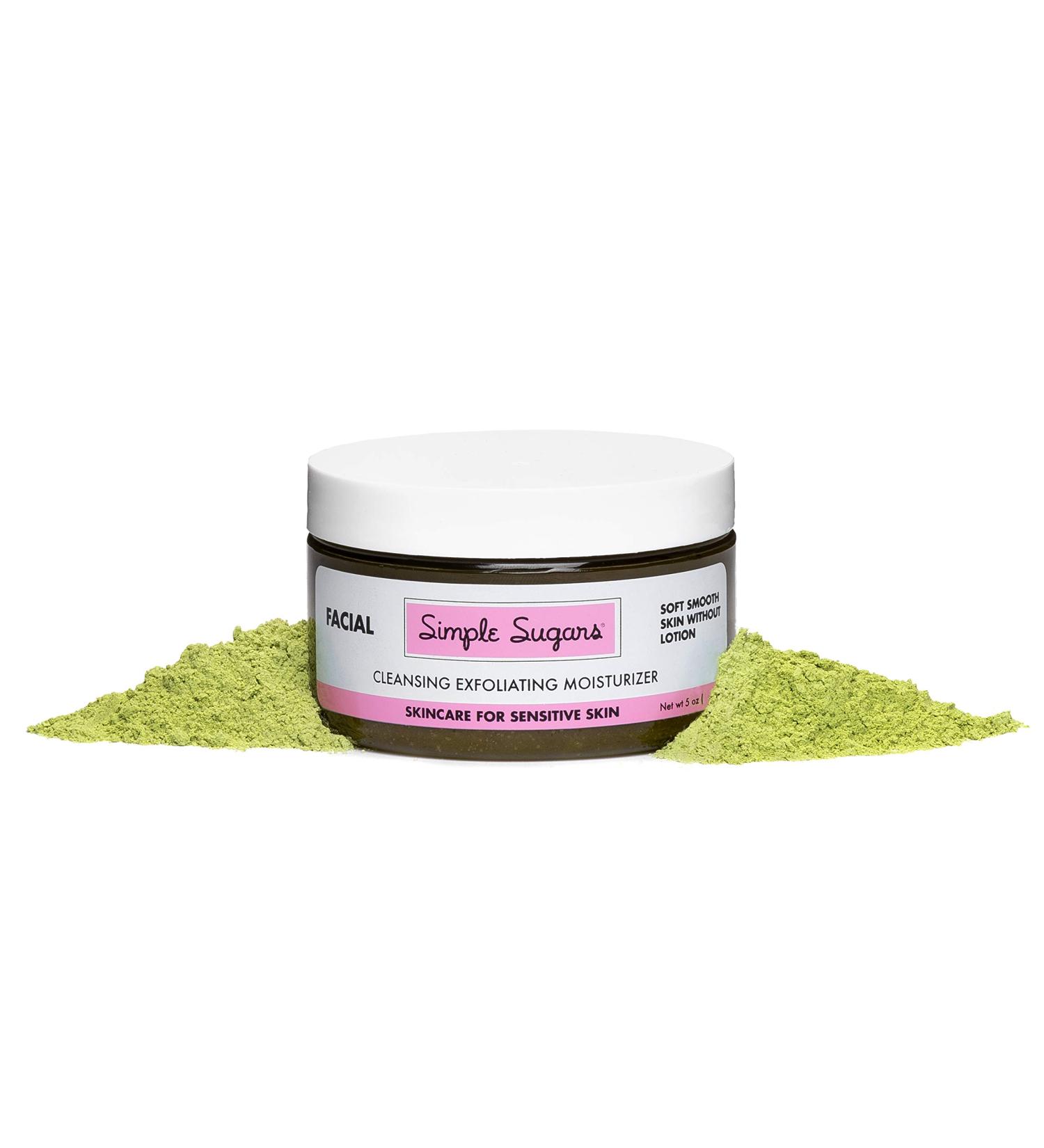Green Tea Facial Cleansing Exfoliating Moisturizer for Sensitive Skin Combination Skin Eczema Dry Skin Psoriasis