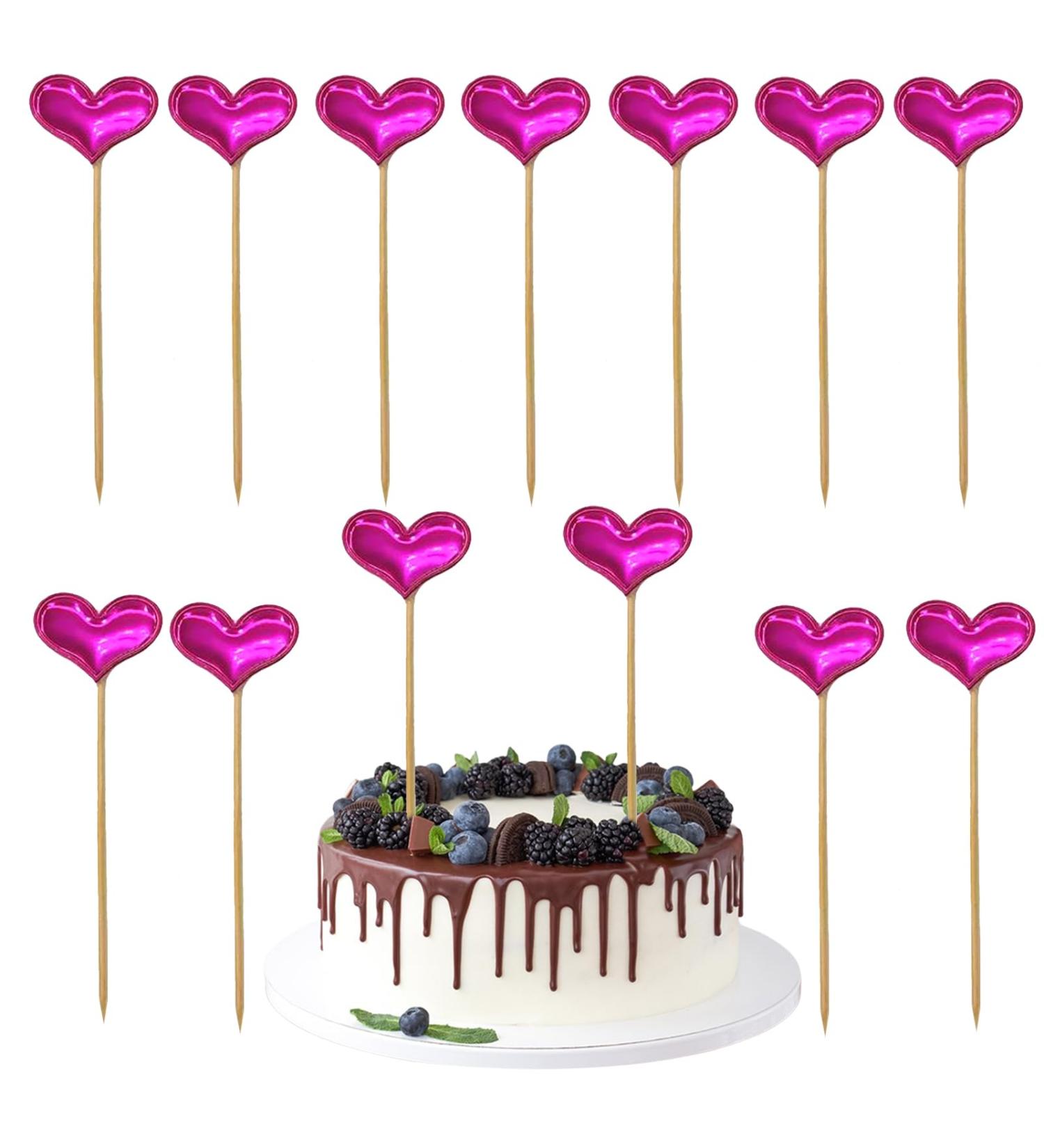 50pcs Valentine's Day Cupcake Toppers Heart Cupcake Picks Snowman Love Heart Design Valentine Cake Toppers Toothpicks Baby Shower Birthday Valentine Party Cake Decoration Supplies - Buy Online on GoSupps.com