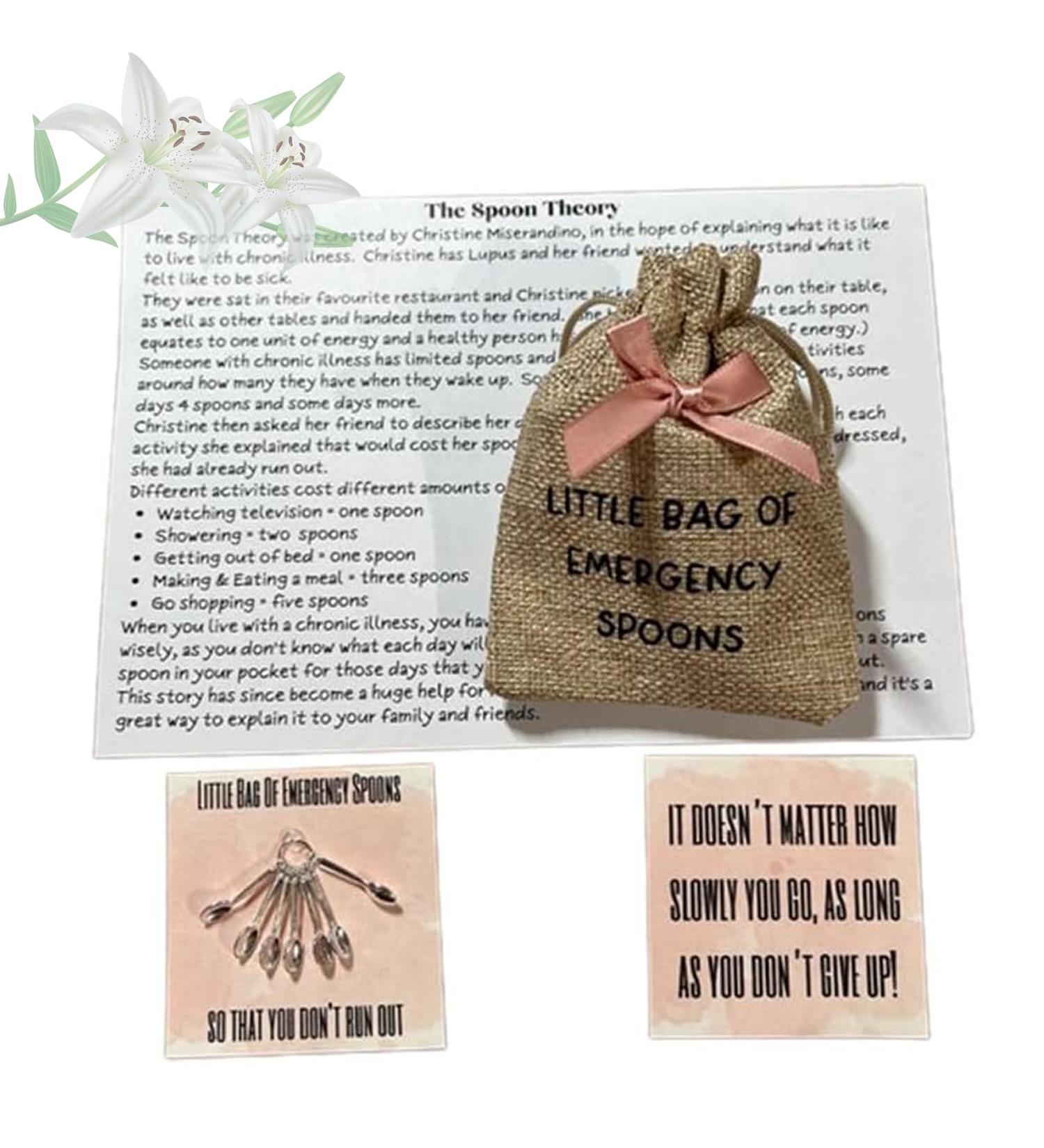 Little Bag of Emergency Spoons Empowering Tools for Emotional Health Management - Ultimate Self-Care Toolkit for Health Challenges Spoons Gift | Stay Strong | Spoon Theory (1PC) - Buy Online on GoSupps.com