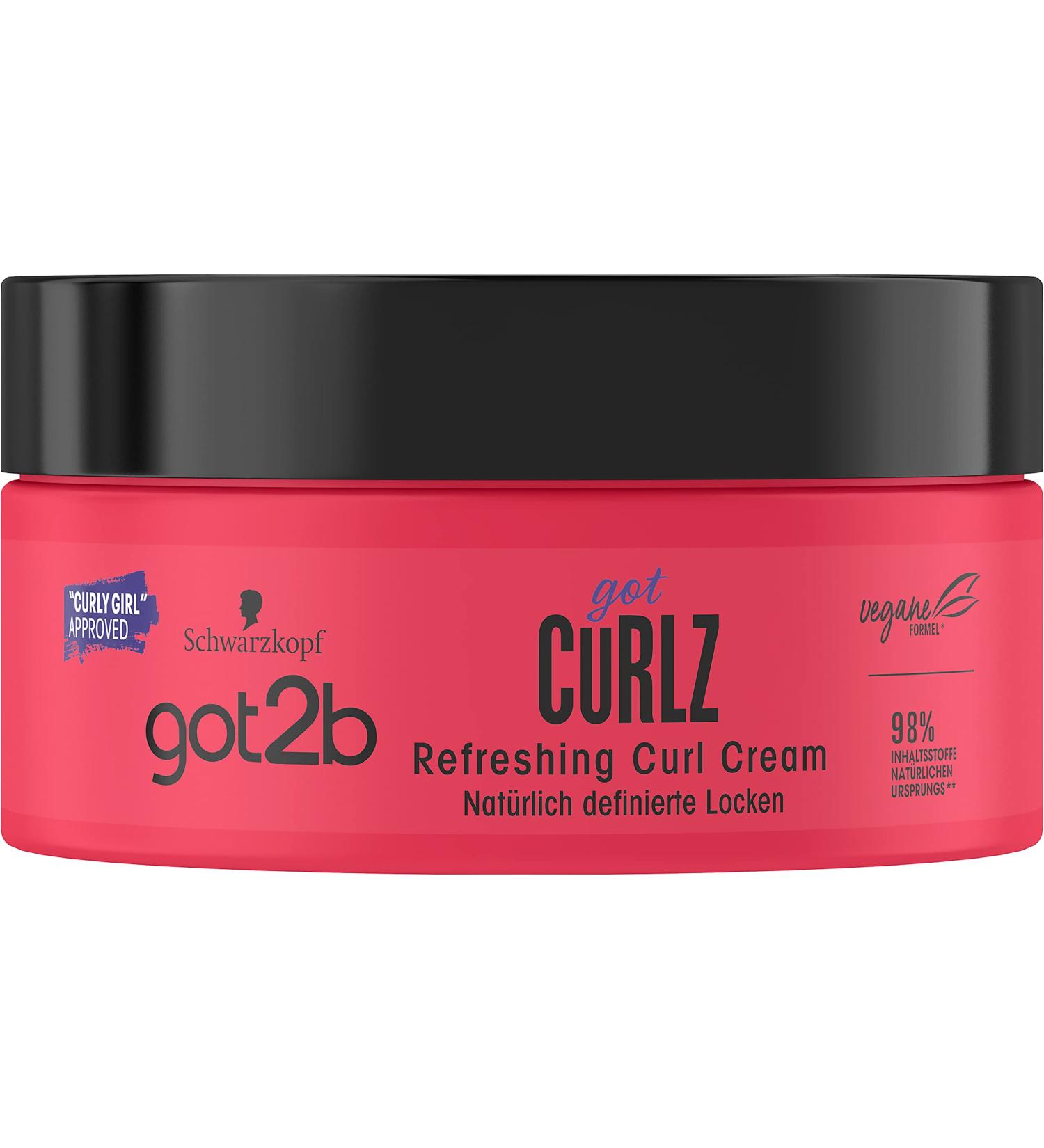 got2b gotCurlz Refreshing Curl Cream (1 x 200 ml) Moisturizing Curl Cream for Styling and Nourishing Curls Define and Nourish Without Weight - Buy Online on GoSupps.com