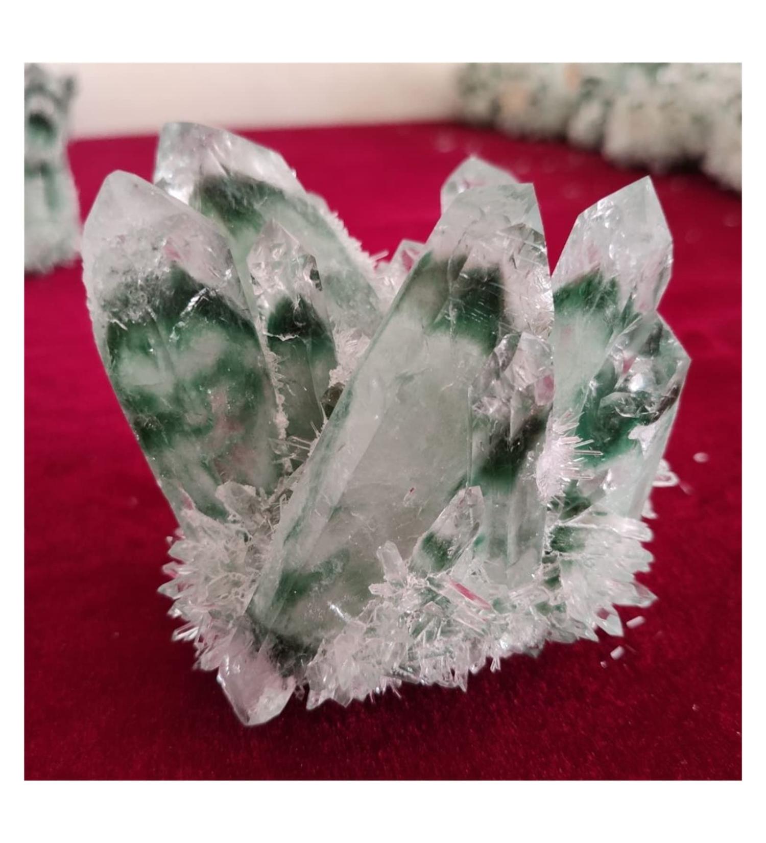 Natural Crystal Rough Crystal Cluster 300-1000g Rare Beautiful Green Ghost Phantom Quartz Crystal Cluster Specimen (Size : 800-900) - Buy Online on GoSupps.com