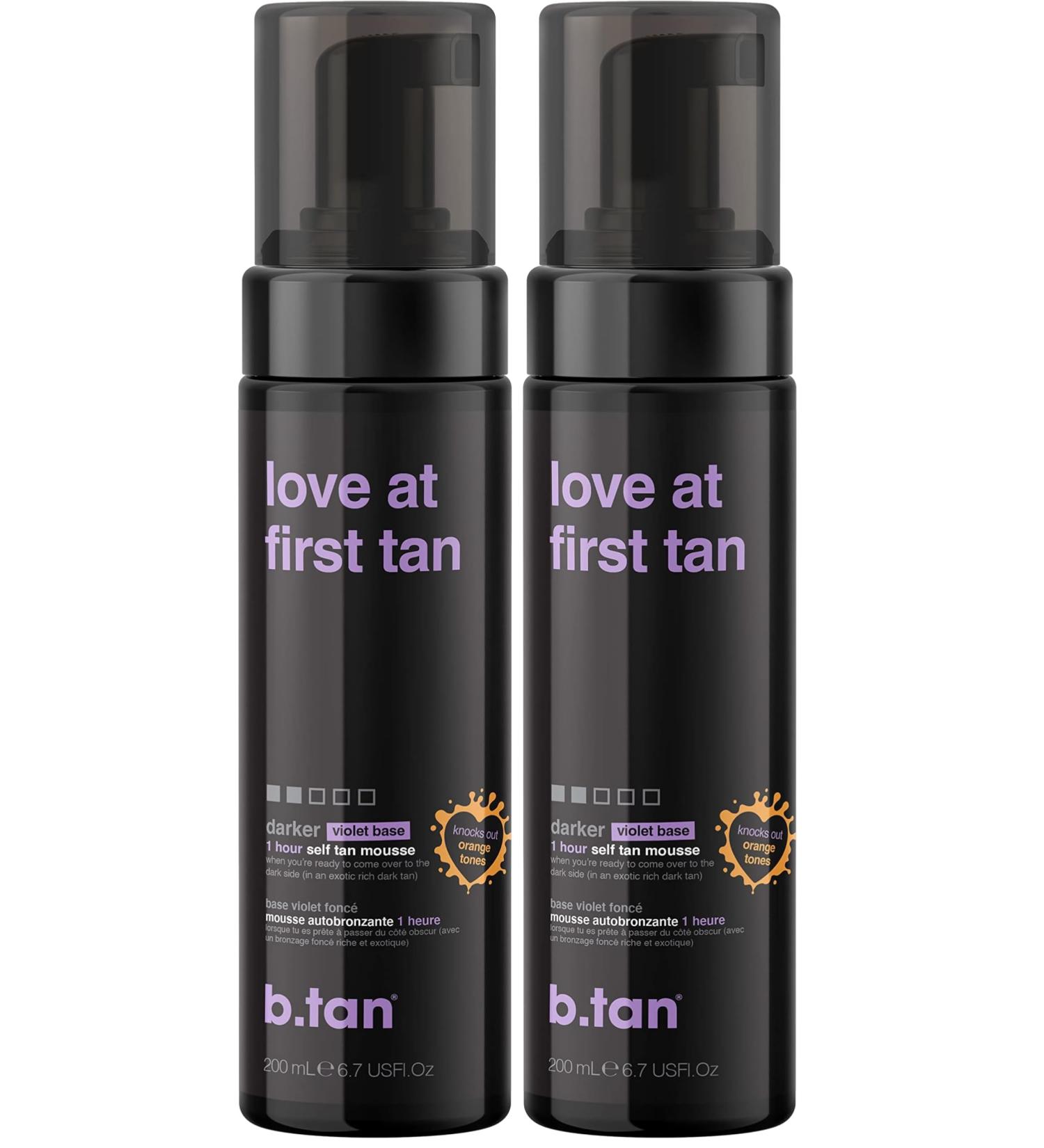 b.tan Violet Self Tanner | Love At First Tan - Fast 1 Hour Sunless Tanner Mousse Violet-Based Knocks Out Orange Tones No Fake Tan Smell No Added Nasties Vegan Cruelty Free 6.7 Fl Oz - Buy Online on GoSupps.com