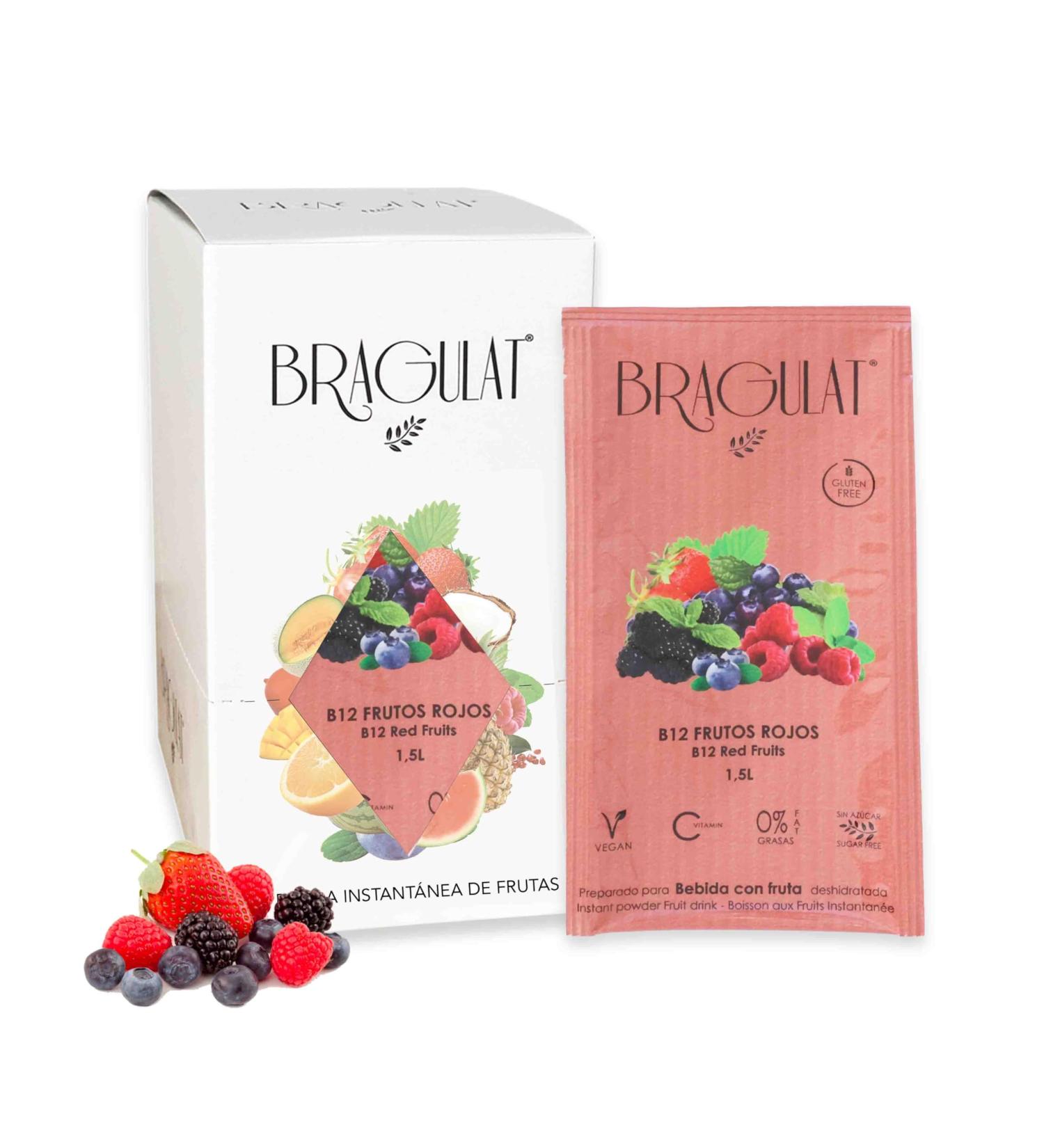  BRAGULAT BRAGULAT | Drink with B12 and Red Berries | Instant Powdered Drinks and Refreshments | Sugar-Free and with Vitamin C and B12 | Red Berry Flavored Water | 15 Sachets - Buy Online on GoSupps.com
