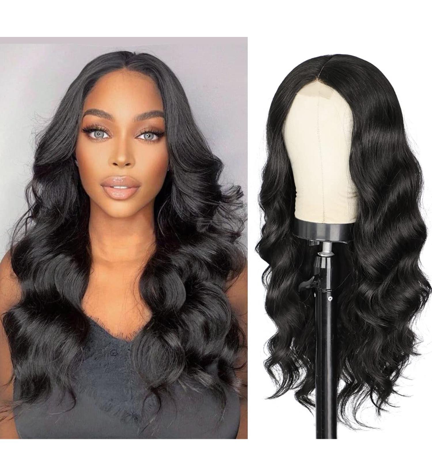 ORSUNCER Long Black Body Wave Wig for Women - Natural Curly Synthetic Hair Wig for Daily & Party Use - Buy Online on GoSupps.com