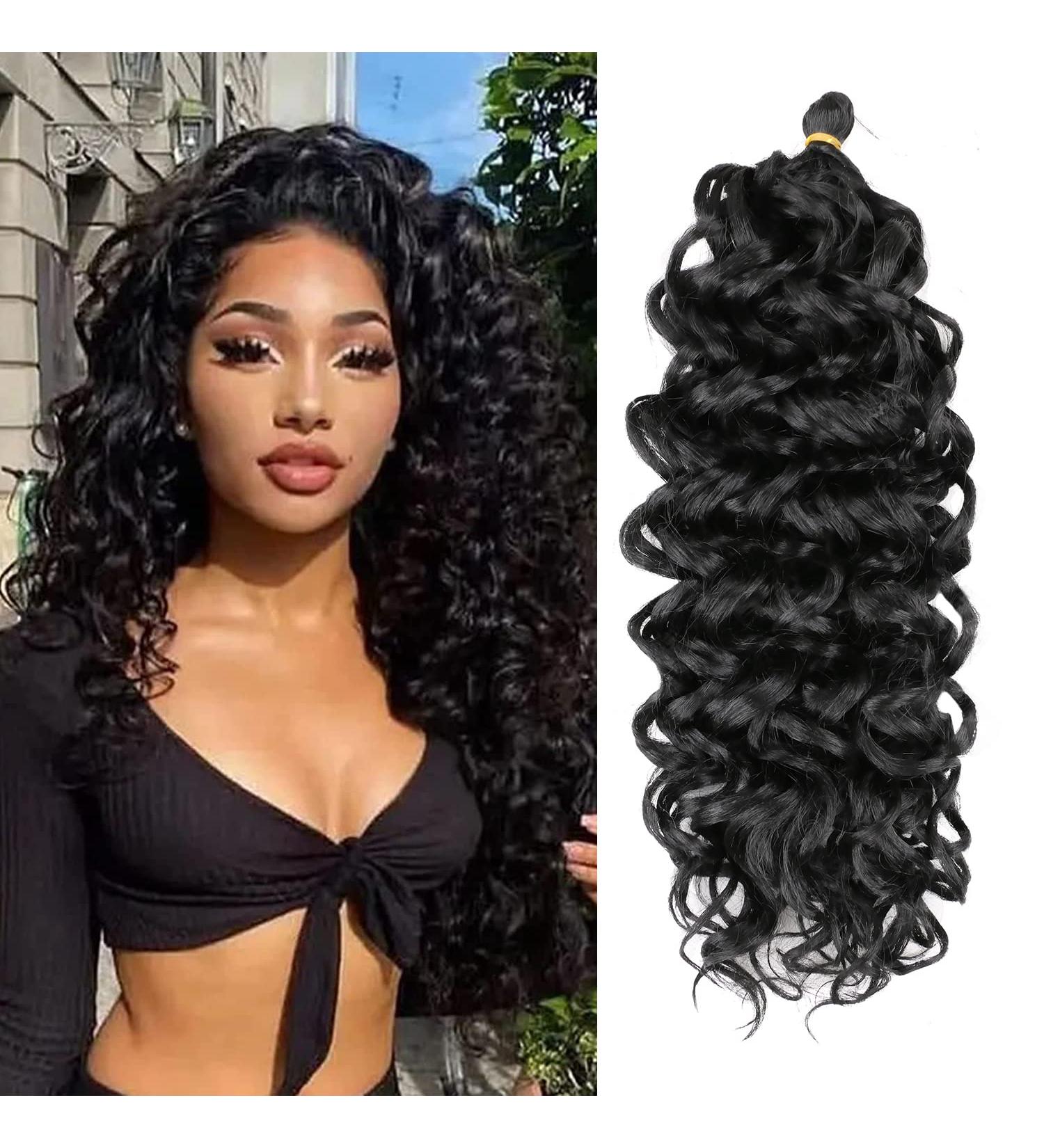 Hawaii Ocean Wave Crochet Hair - 50.8 cm 6 Packs Natural Black | Ocean Wave Braids Synthetic Hair Extensions (20 Inch 1b#) - Buy Online on GoSupps.com