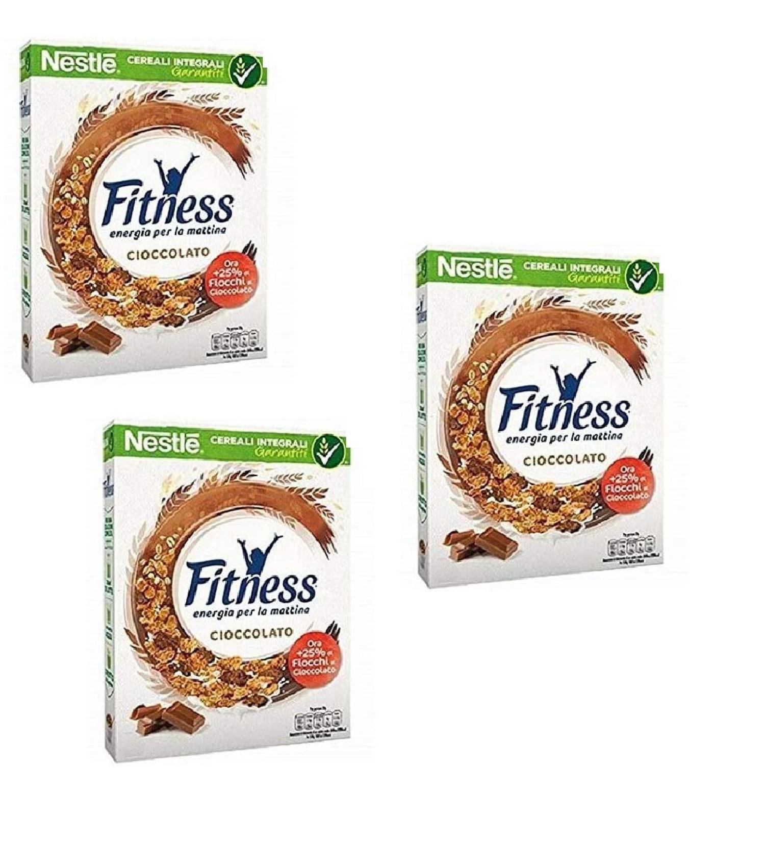 3X Nestl Cereali Fitness Cioccolato Grains Whole Grain Chocolate 375 gr