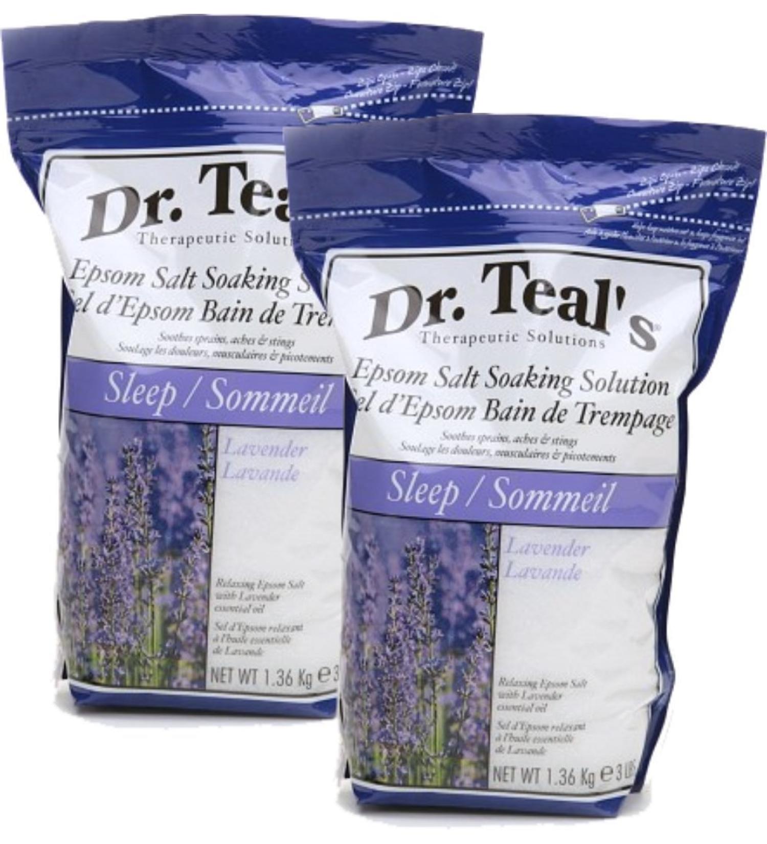 Dr. Teal's Epsom Salt Soaking Solution  Lavender 2 bags(3lb/bag)