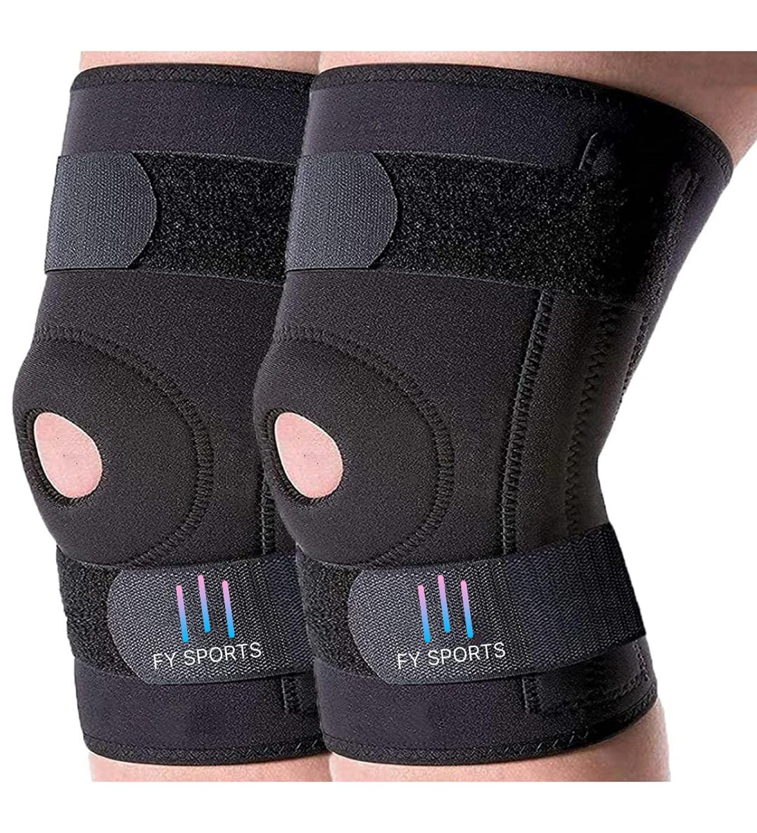 Adjustable Knee Brace | Breathable Compression Sleeve for Men & Women | Joint Pain Relief & Arthritis Support | Ideal for Sports Gym Running - Large Black - Buy Online on GoSupps.com