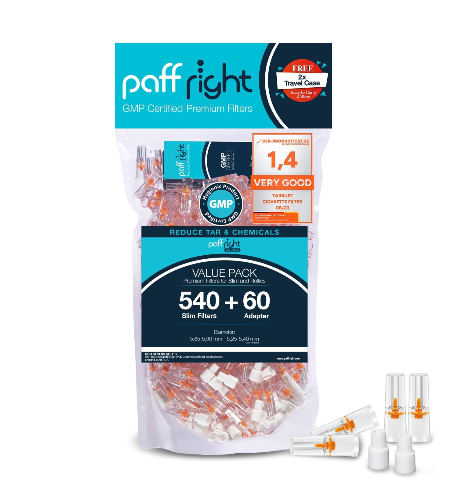 paff right Paffright Slim 540+60 Cigarette Filter Attachment Filter Cigarettes Anti Tar Filter for Cigarettes Anti Tar Filter Plastic Cigarette Filter 525 mm 6 mm Cigarette Mouthpiece for Slim - Buy Online on GoSupps.com