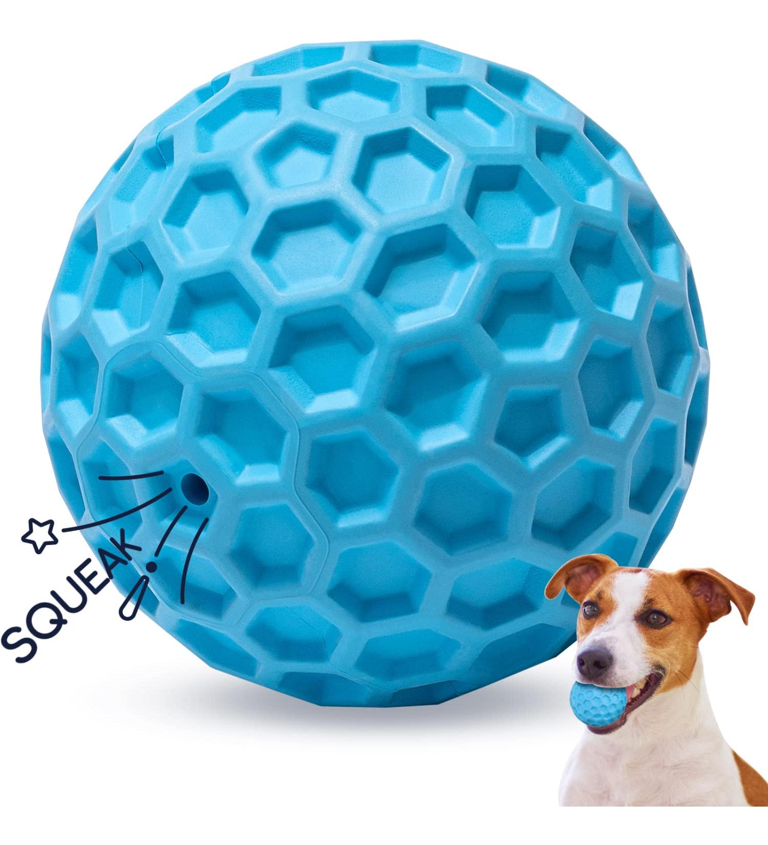 Indestructible Nobleza Dog Ball - Natural Rubber Squeaky Interactive Toy | Robust 5.5cm Dog Ball for Hours of Fun - Buy Online on GoSupps.com