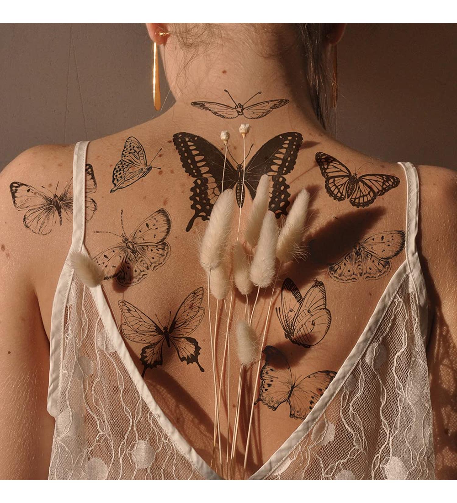 Realistic Black Butterfly Temporary Tattoo Stickers - Waterproof Fake Tattoos for Women | Party Favors & Themed Decor - Buy Online on GoSupps.com