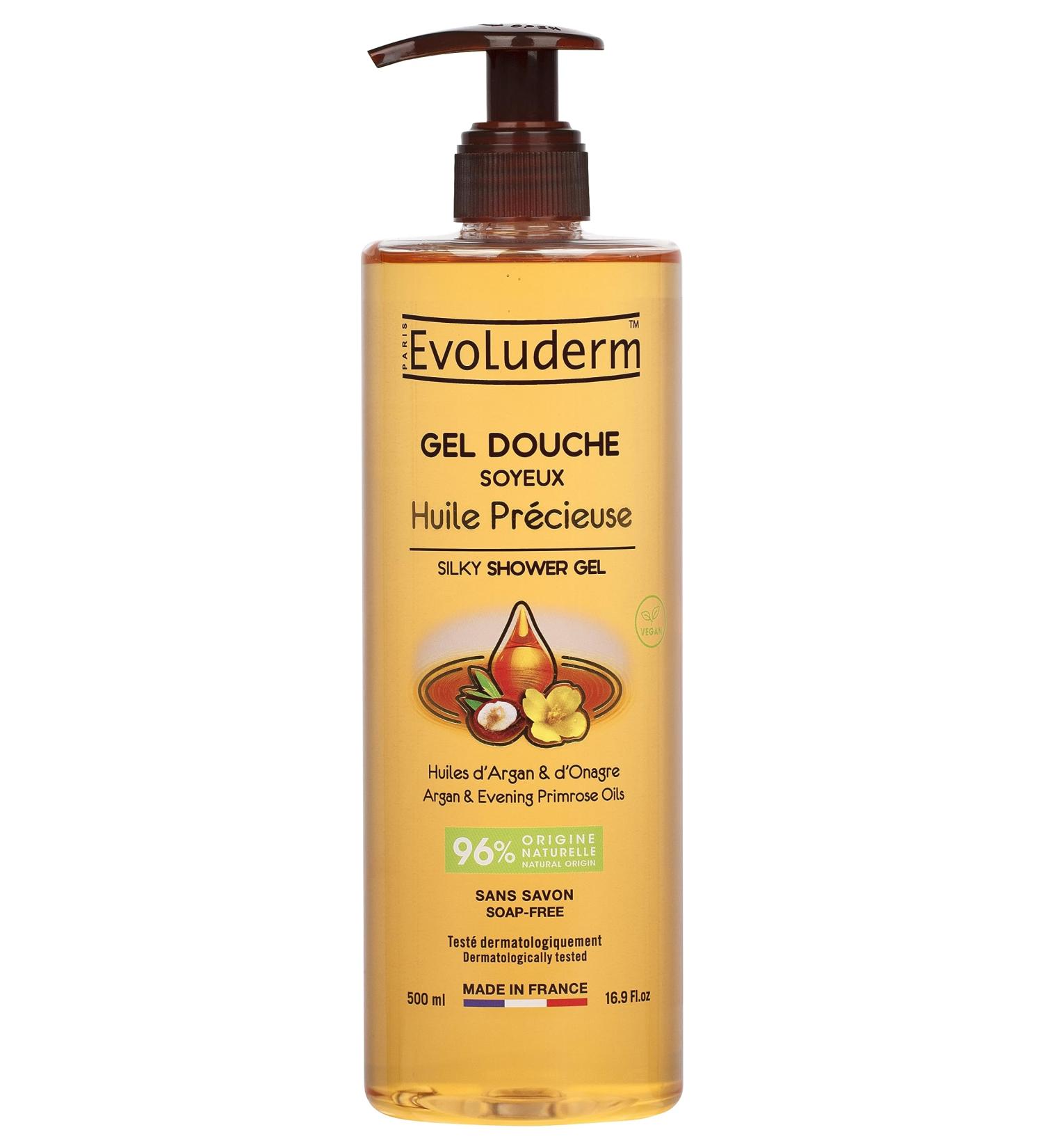  Evoluderm EVOLUDERM Silky Shower Gel Precious Oil - 500ml - 96% Natural Origin - Vegan - Made in France - Buy Online on GoSupps.com