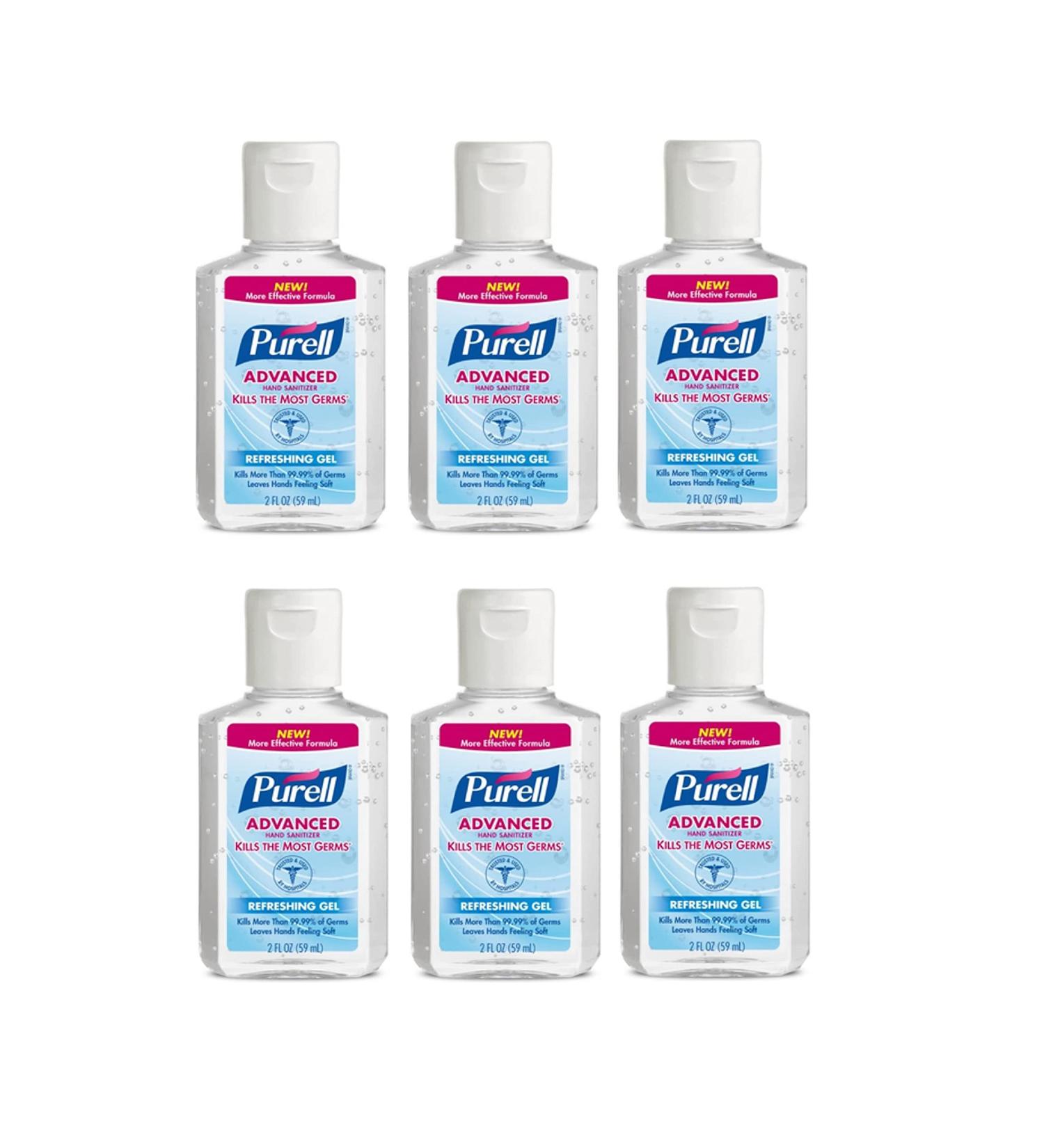 Purell Advanced Hand Sanitizer 2 oz Refreshing Gel - Pack of 6 | Unscented - Buy Online on GoSupps.com