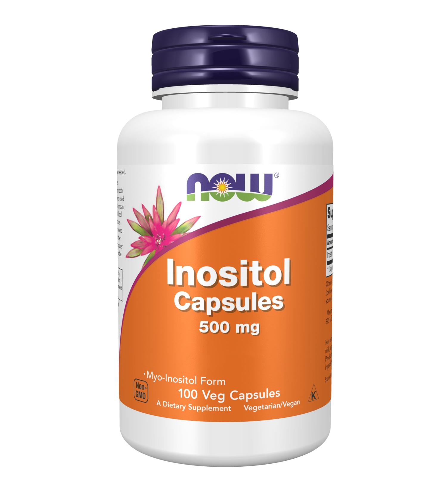 Now Foods Inositol 500 mg - 100 Vegan Capsules | Gluten Free Soy Free Vitamin B8 - International Shipping Available - Buy Online on GoSupps.com