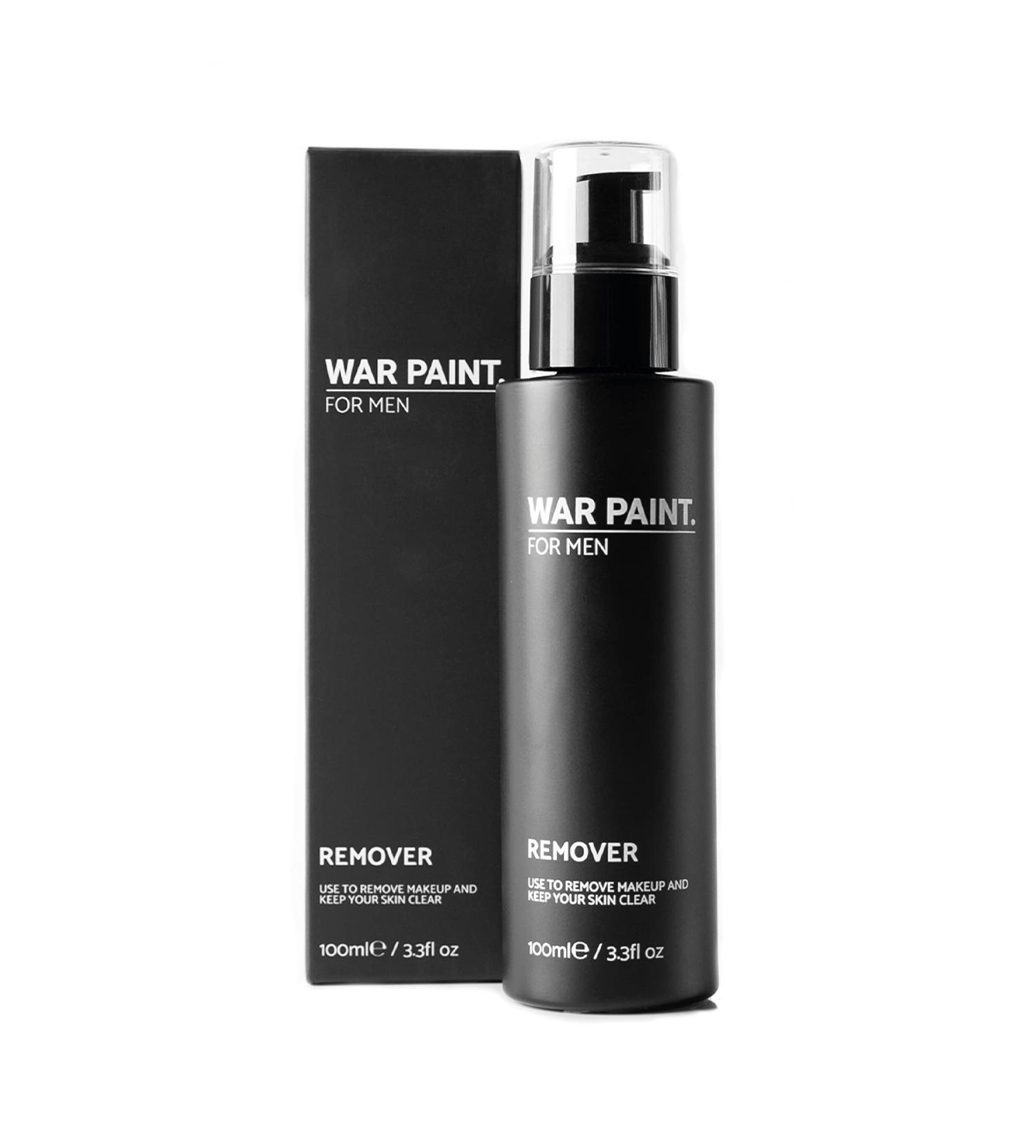 War Paint for Men Professional Makeup Remover - Vegan Cruelty-Free Face Cleanser for All Skin Types - 100ml Liquid Makeup Remover - Buy Online on GoSupps.com