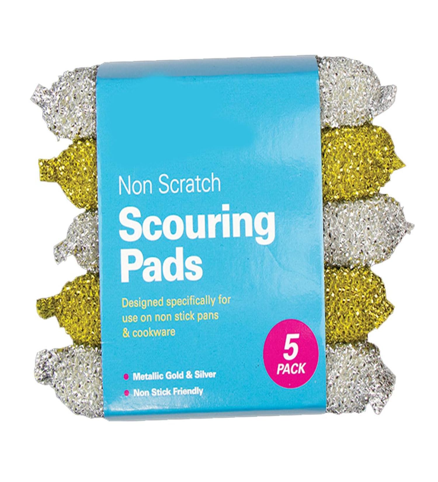 Zale Yardley Sponges Scrubbing Scouring Pad 5pk Non Scratch Stainless Steel Scouring Pad Washing Up Scourer Scouring Pad Ball - Easy Grip Cleaning Pots Pans (Multi color)