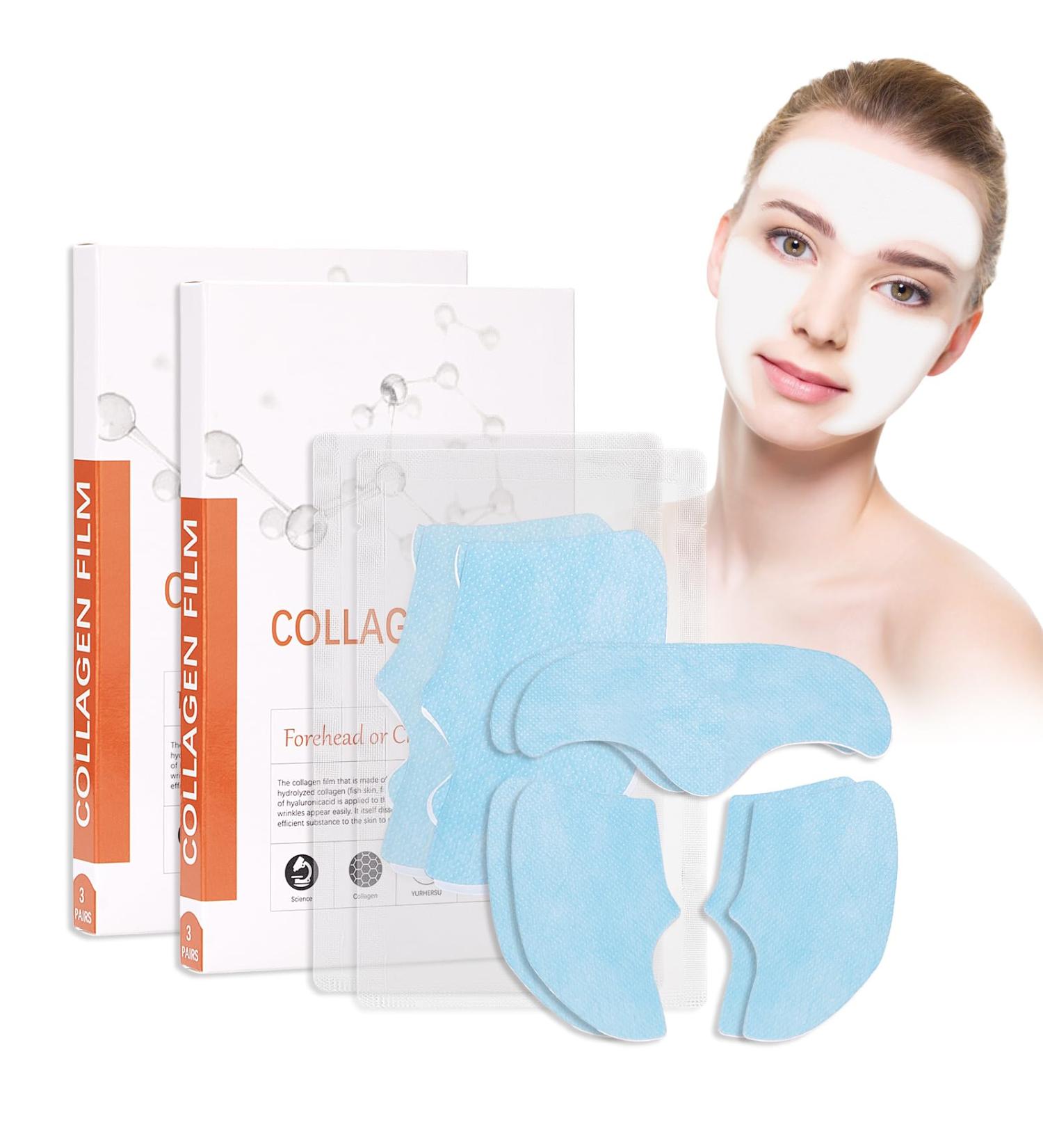 Pure Collagen Films Collagen Mask Highprime Collagen Film Face Mask Korean Skincare Face Lift Mask Soluble Protein Mask for Skin Tightening Promote Essence Absorption (2 Box) - Buy Online on GoSupps.com