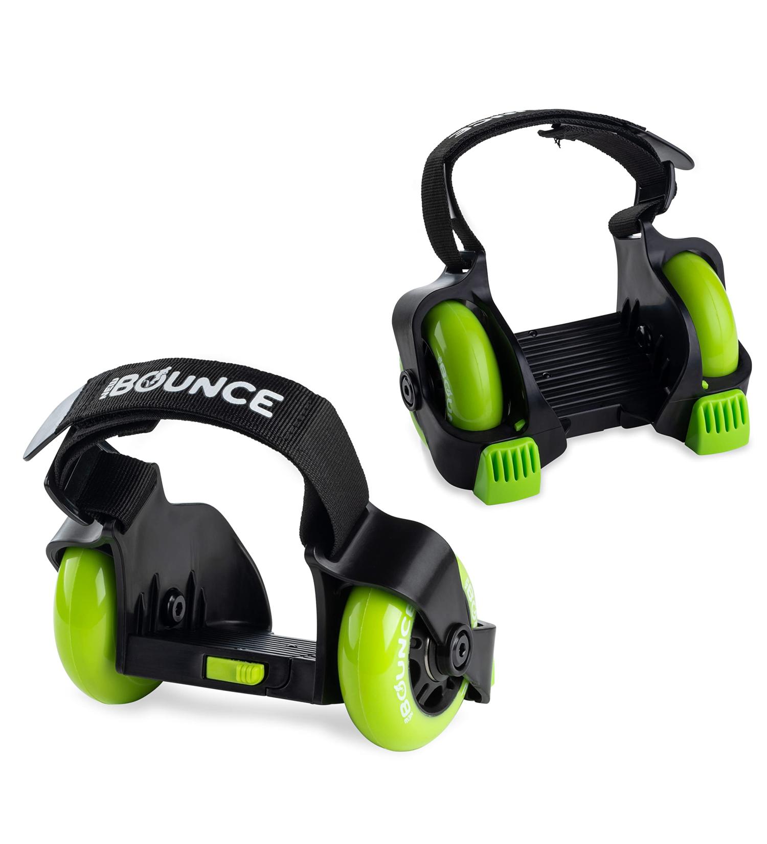 New-Bounce Heel Wheel Skates - Adjustable Roller Skates for Kids - Green | One Size Fits Most - Buy Online on GoSupps.com