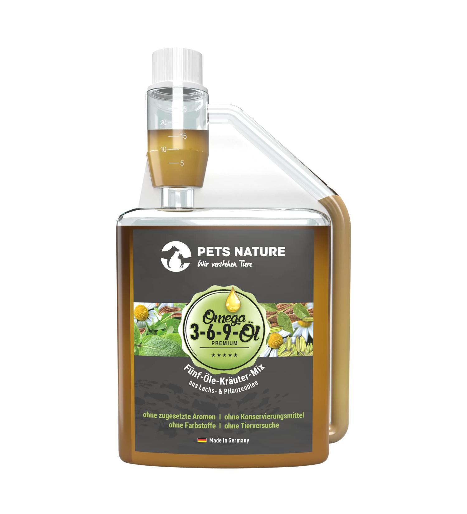 Pets Nature Omega 3-6-9 Oil for Dogs & Cats | 100% Natural Cold-Pressed Herbal Oil - 250ml - Buy Online on GoSupps.com