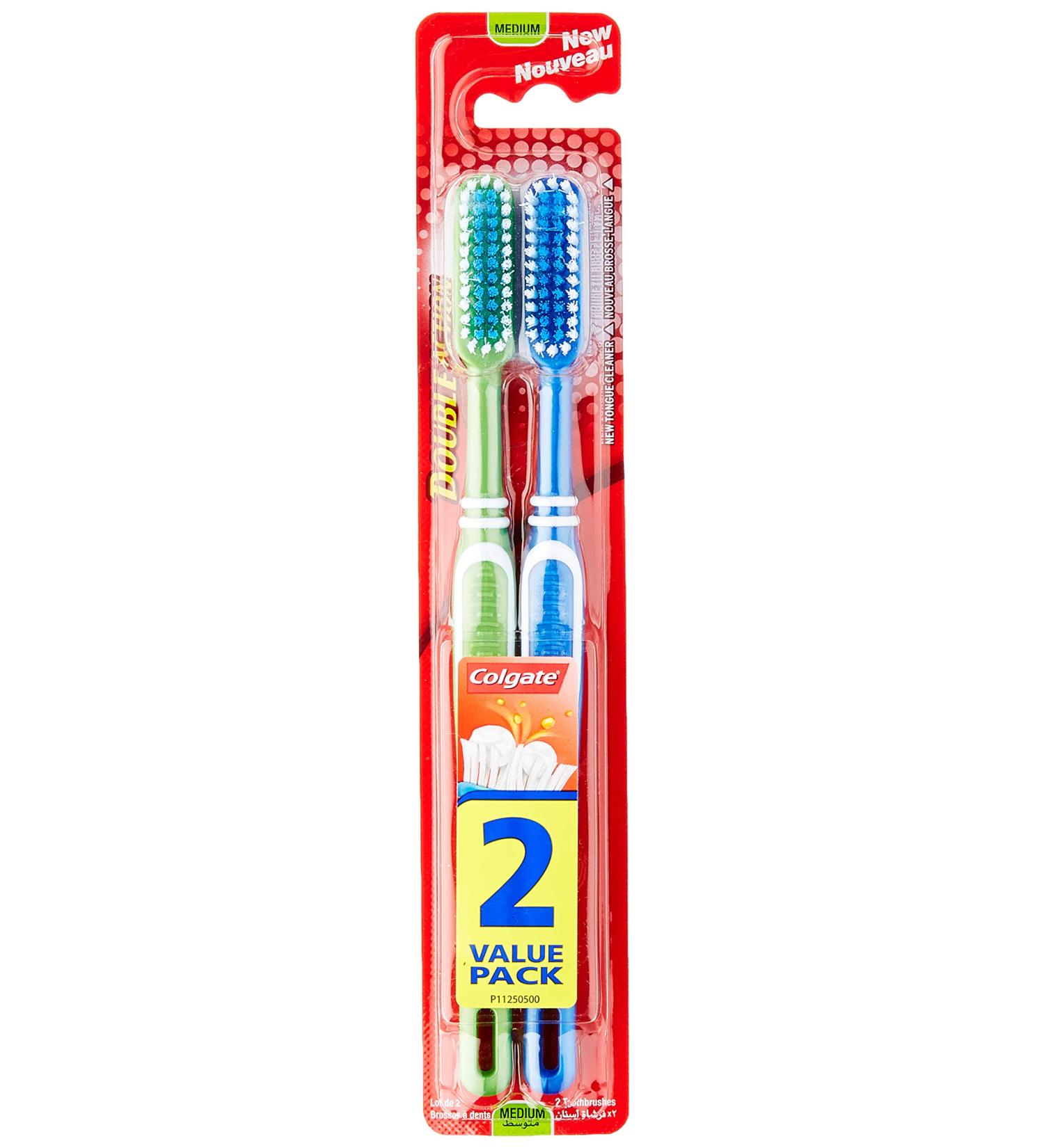 Colgate Double Action Toothbrush 2-Pack - Colgate Spazzolino (21g) | International Shipping Available - Buy Online on GoSupps.com